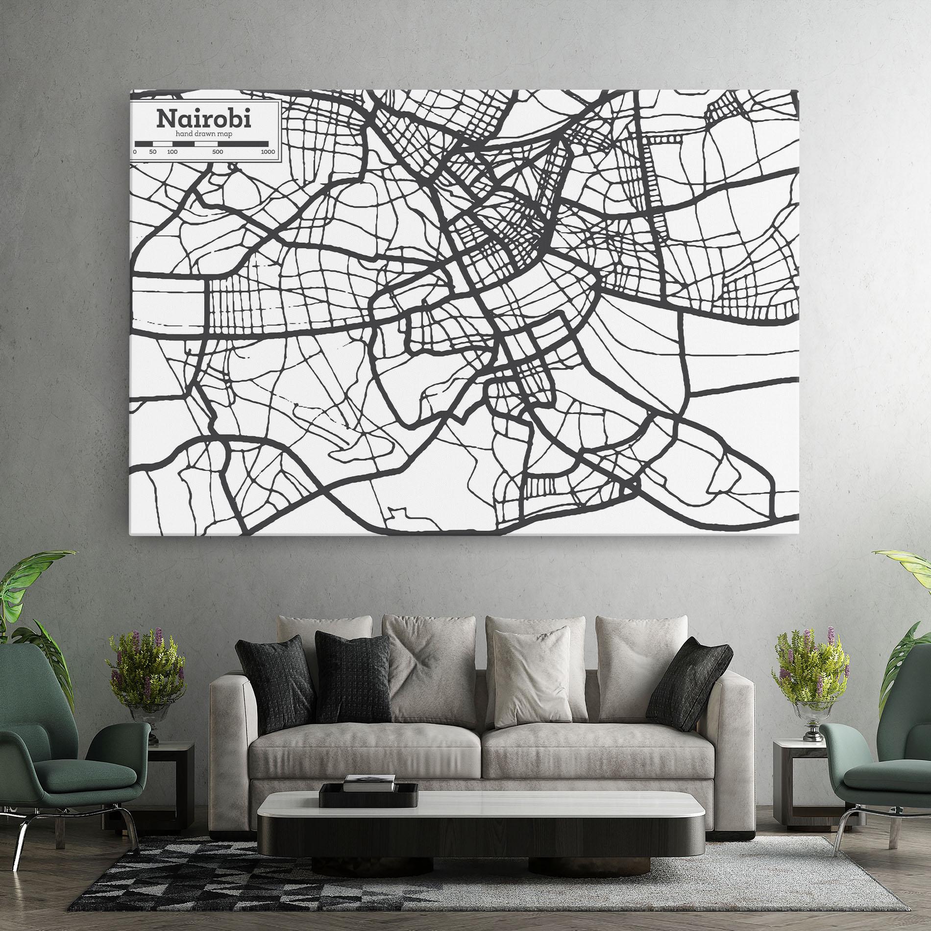 Vászonkép Nairobi Map mockup 7