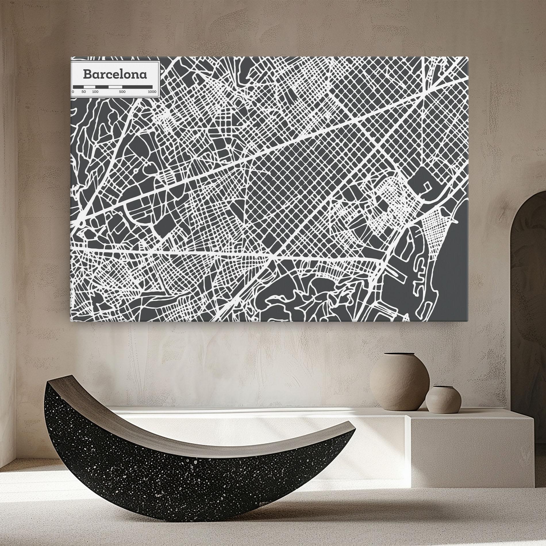Vászonkép Barcelona Map mockup 8