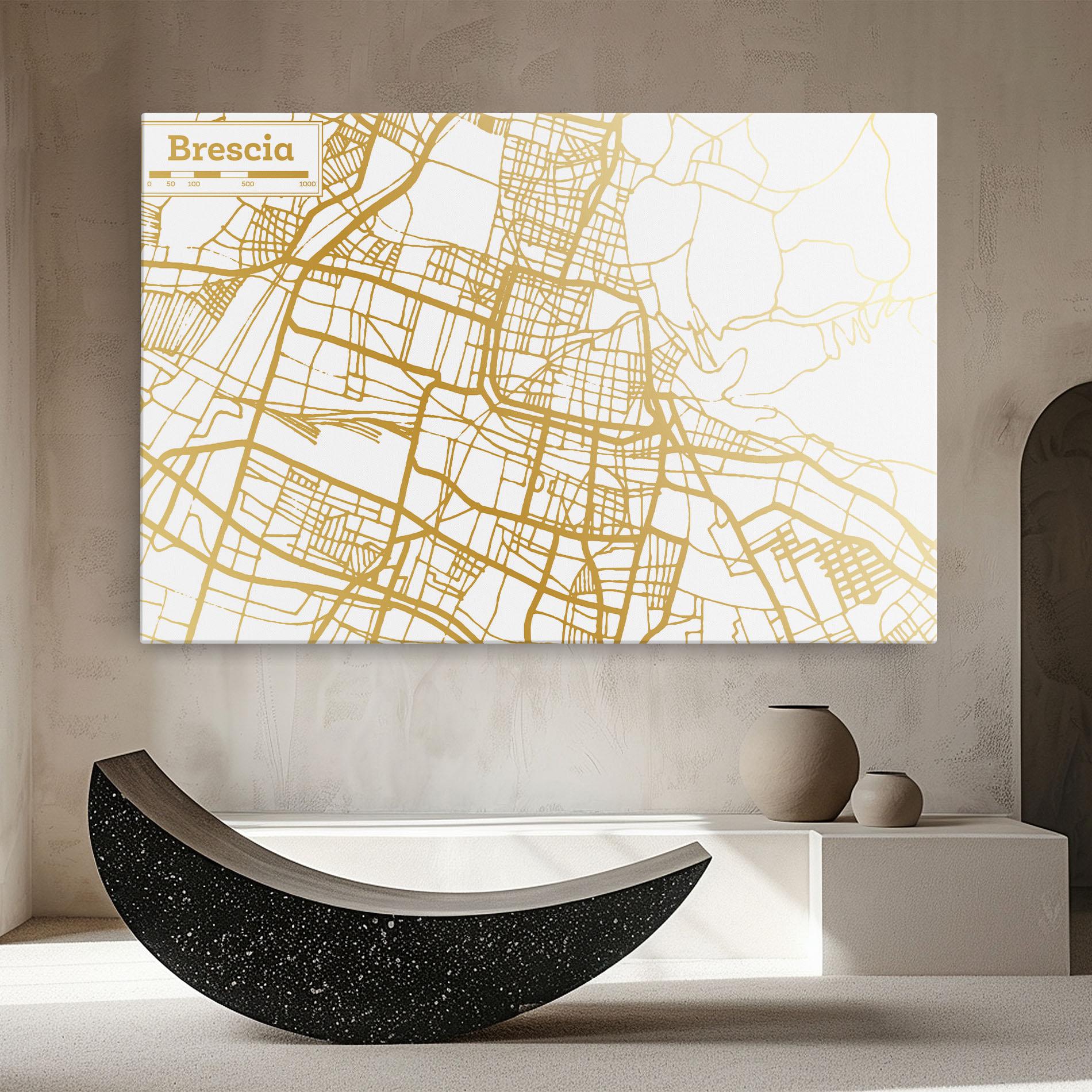 Vászonkép Brescia Gold Map mockup 8