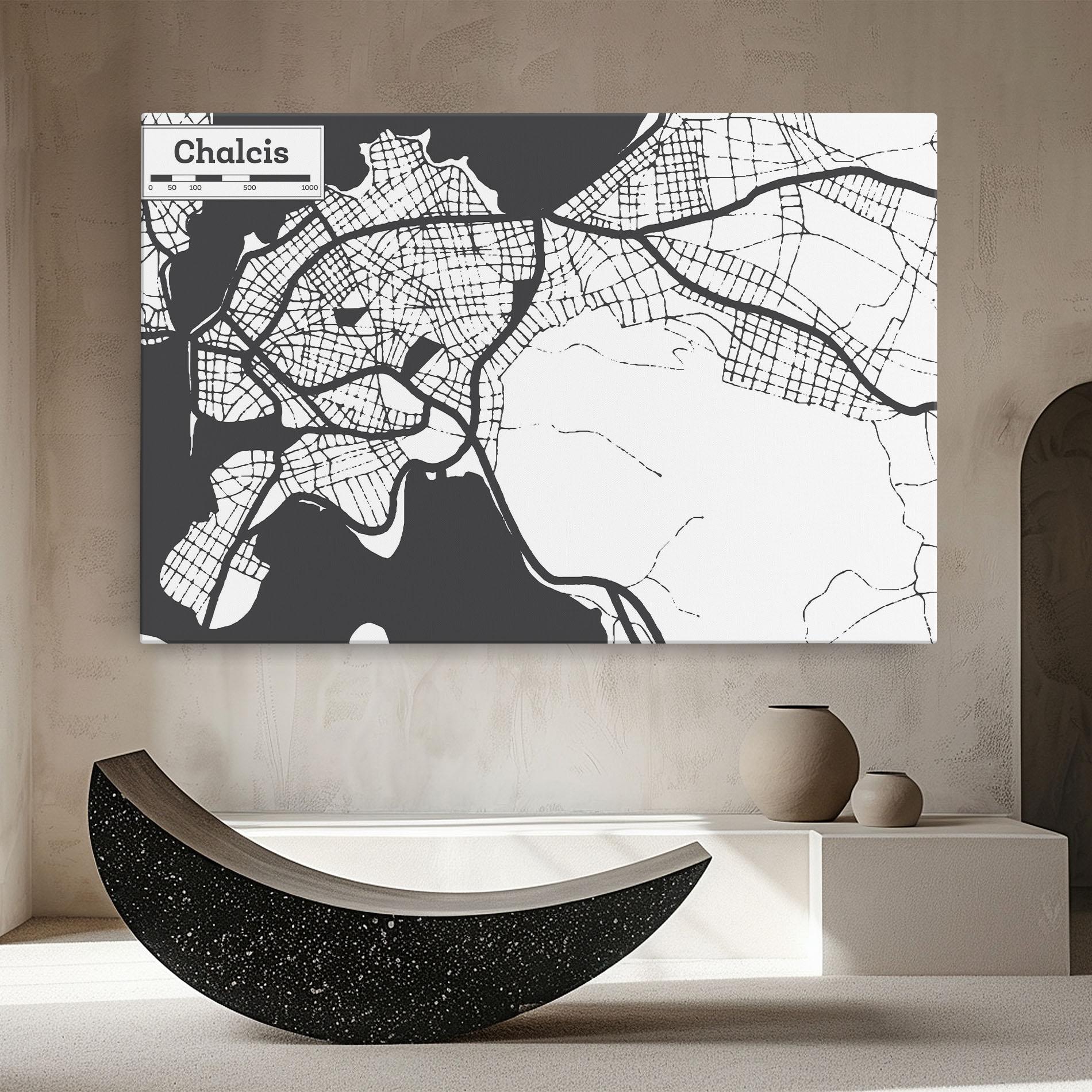 Vászonkép Chalcis Map mockup 8