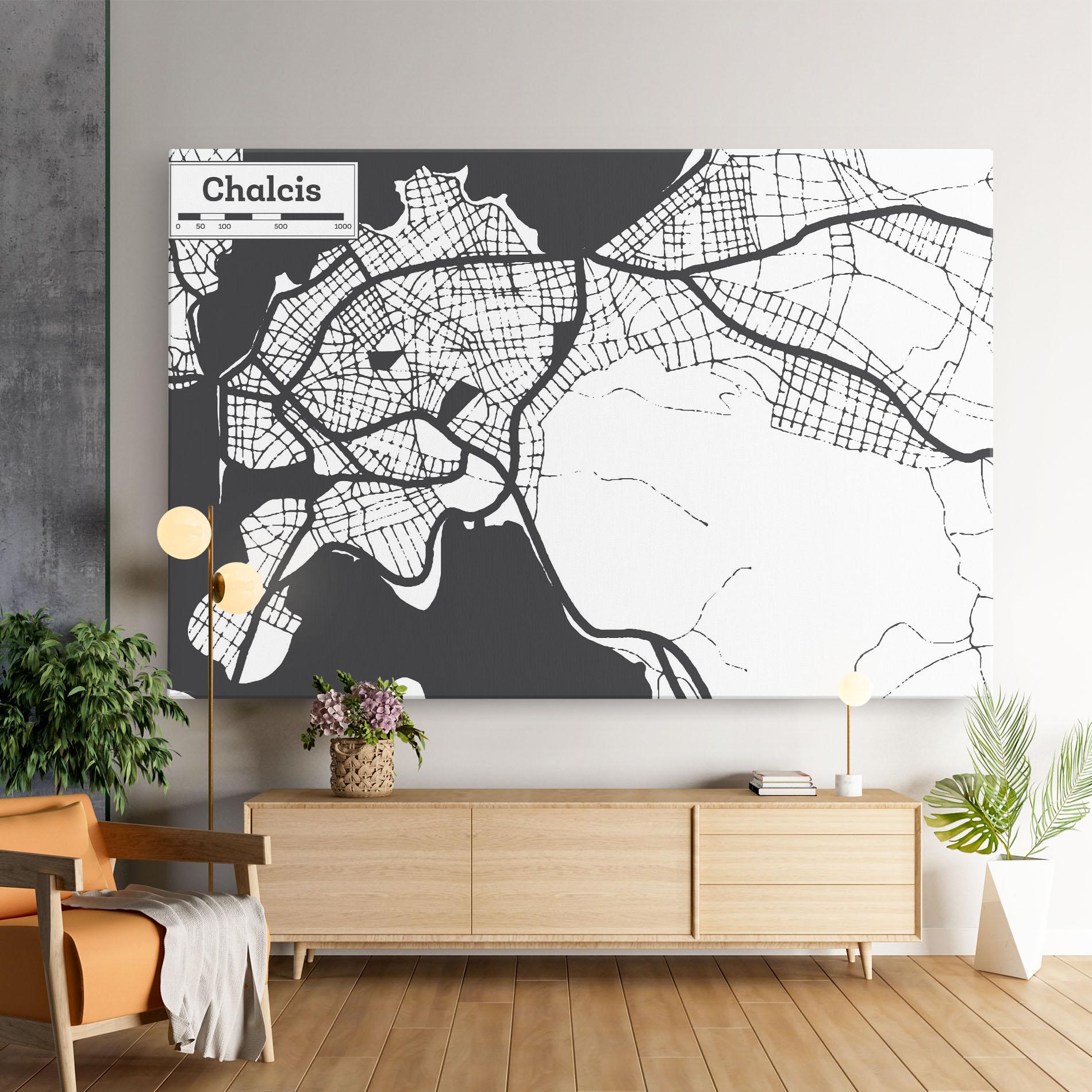 Vászonkép Chalcis Map mockup 9