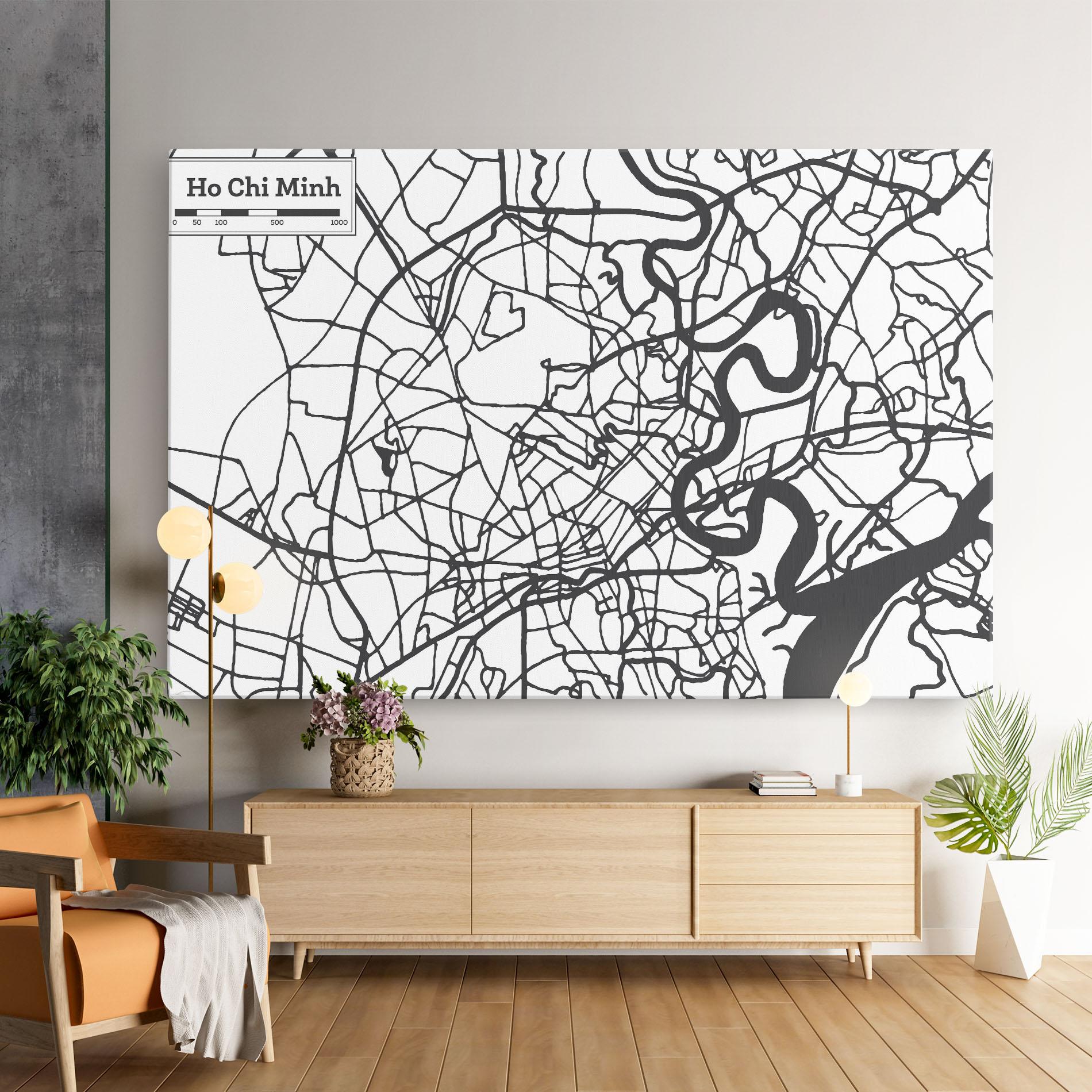 Vászonkép Ho Chi Minh Map mockup 9