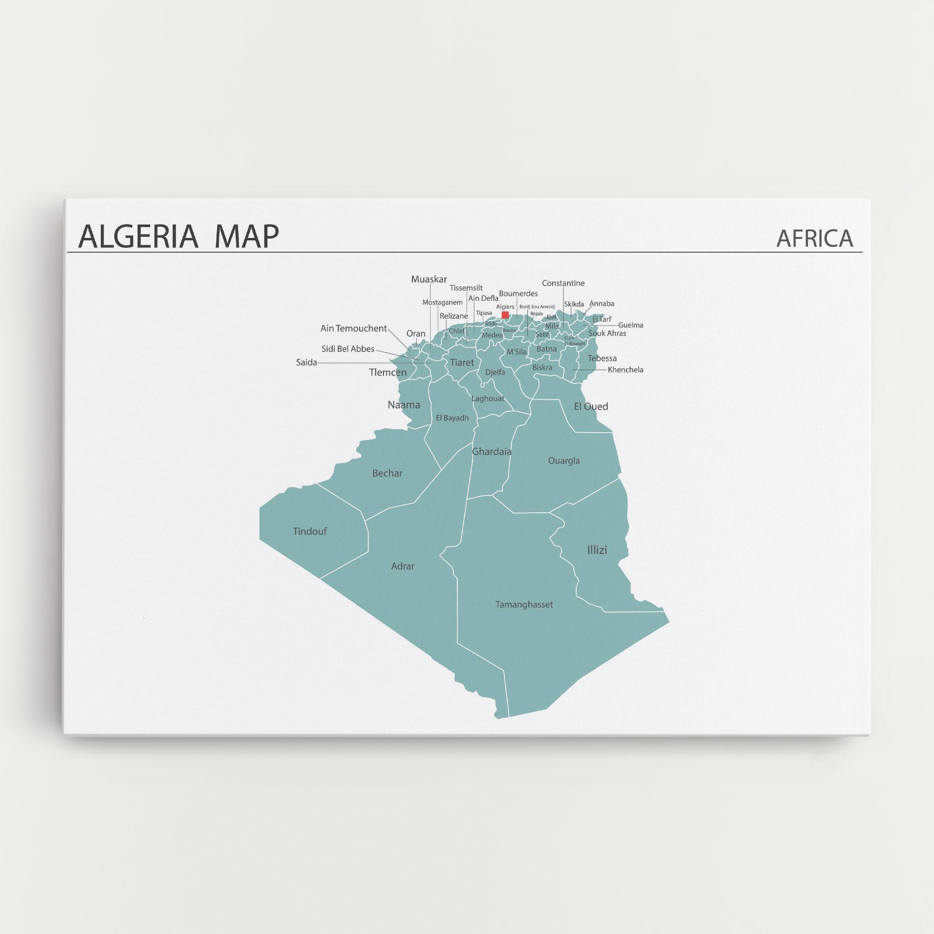Vászonkép Algeria Map mockup 0