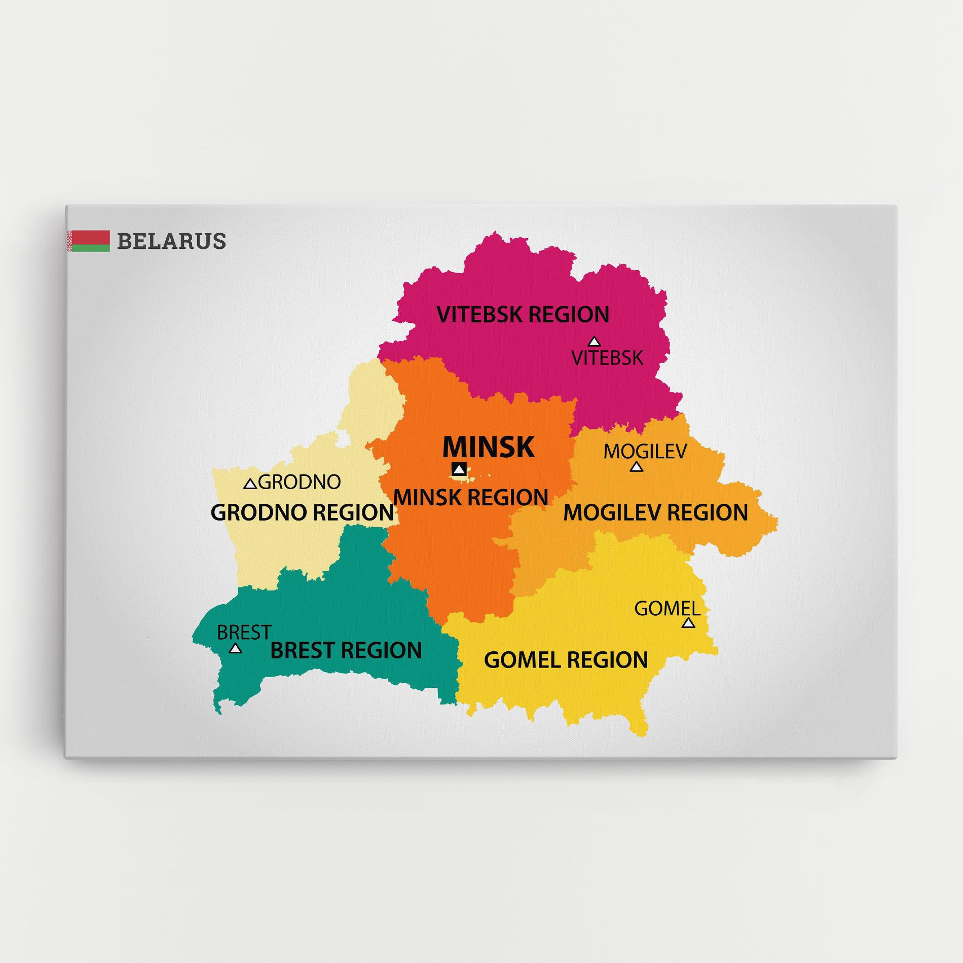 Vászonkép Belarus Color Map mockup 0