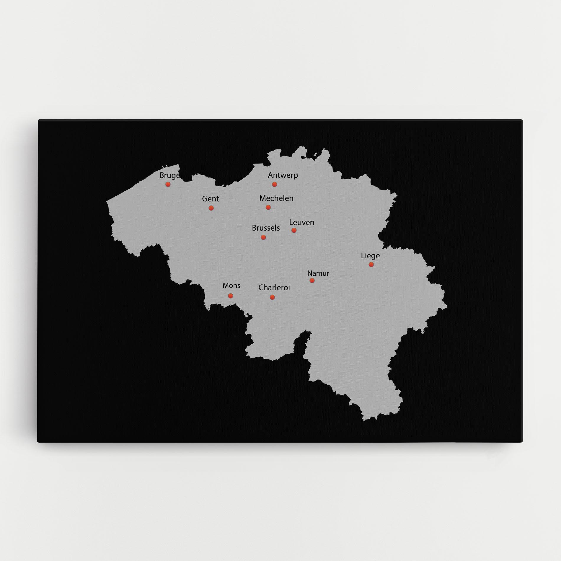 Vászonkép Belgium Map mockup 0