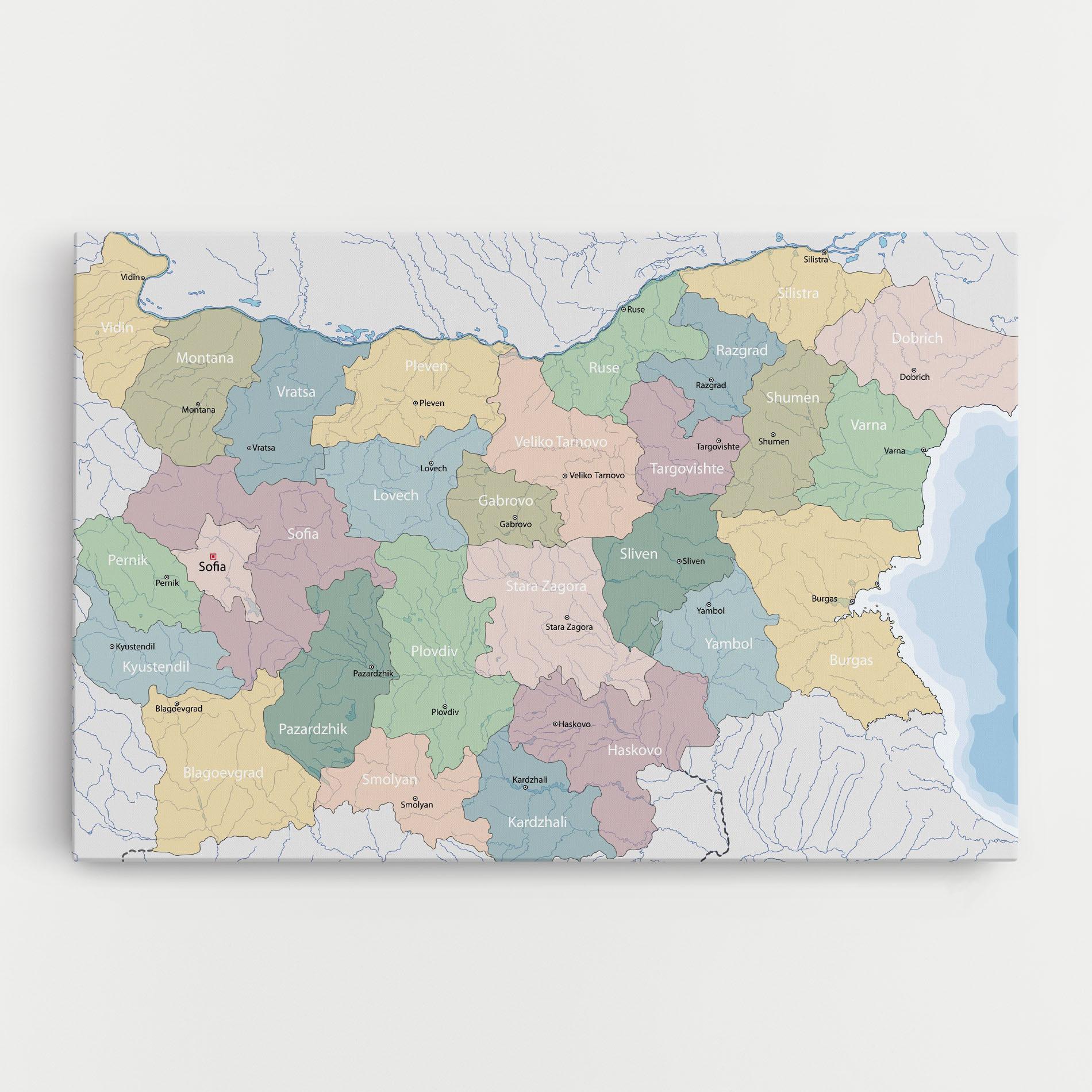 Vászonkép Bulgaria Map mockup 0