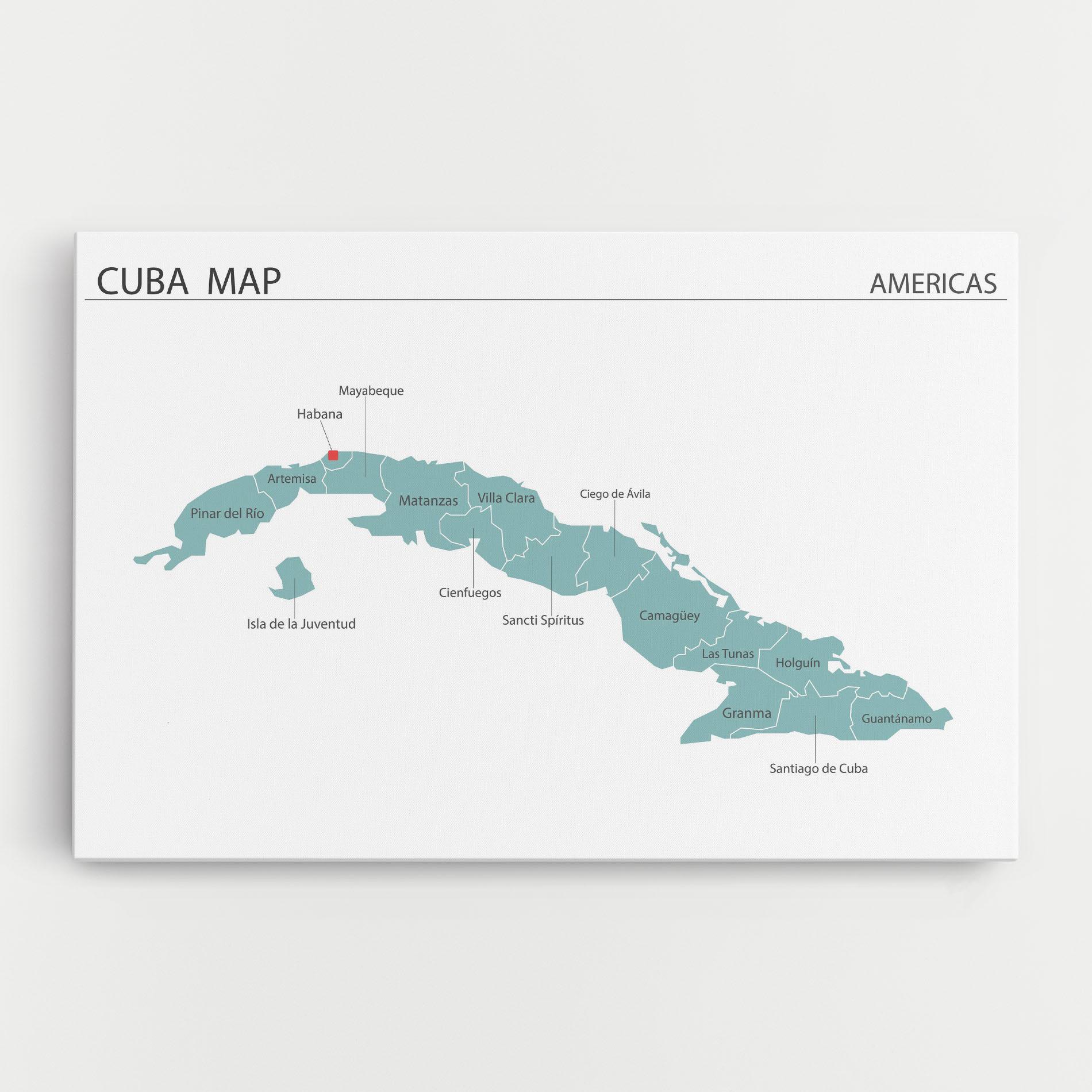 Vászonkép Cuba Map mockup 0