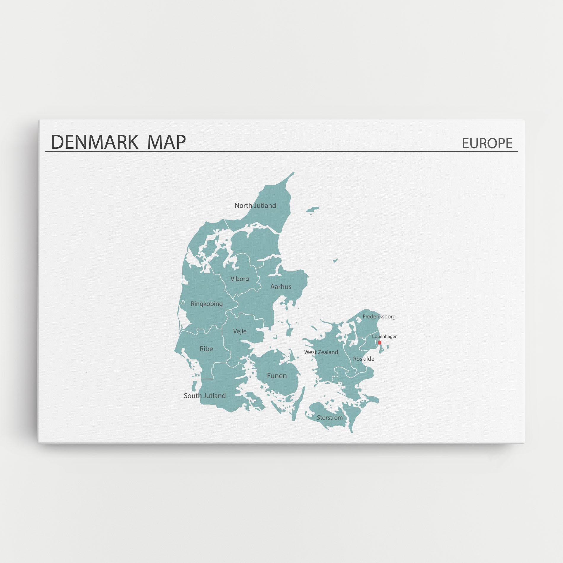 Vászonkép Denmark Map mockup 0