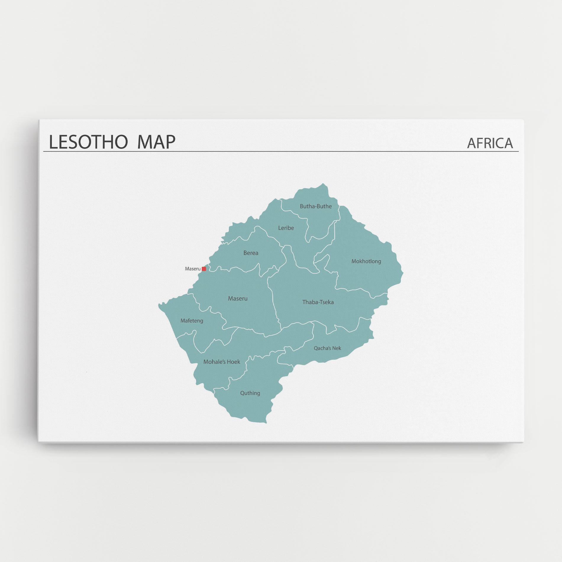 Vászonkép Lesotho Map mockup 0