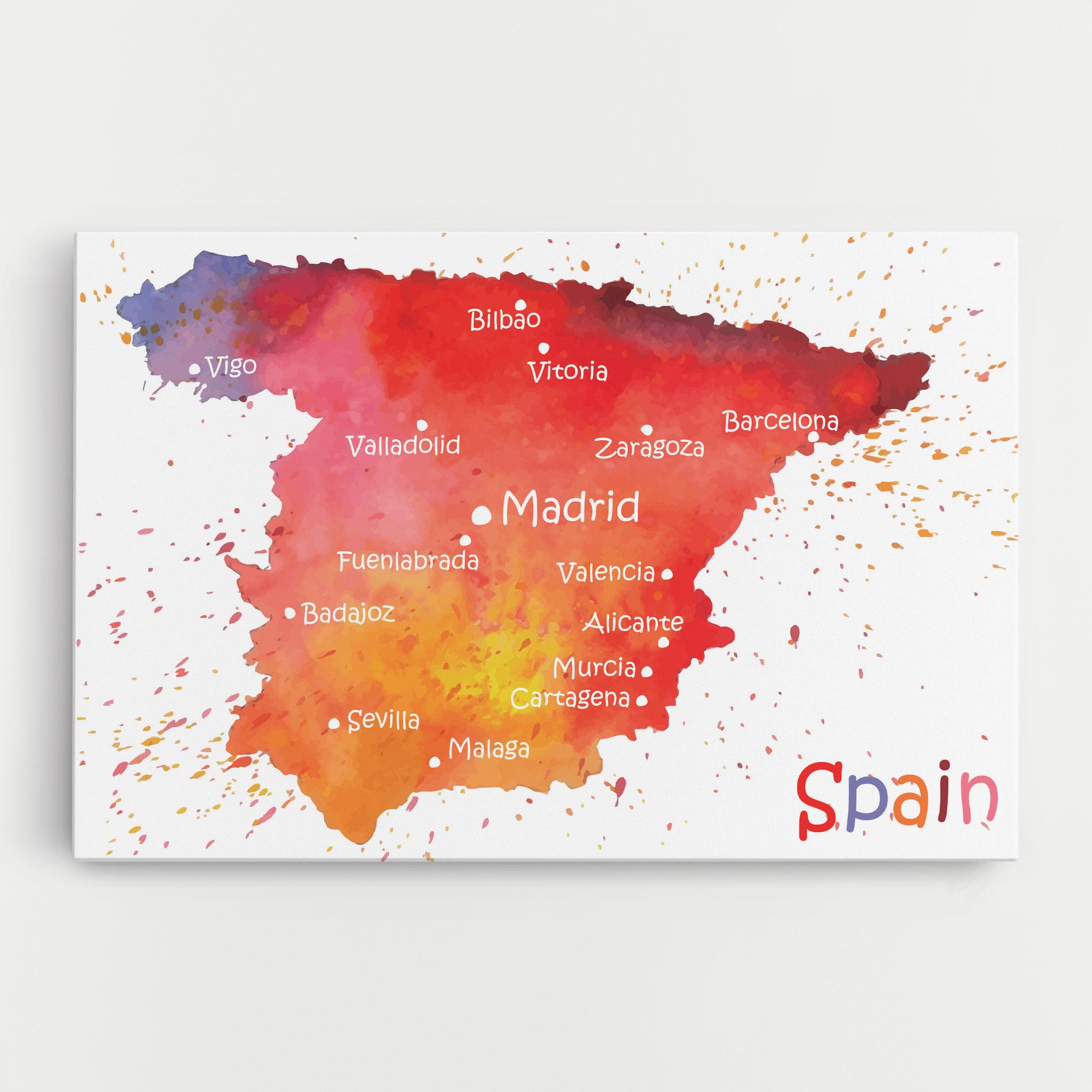 Vászonkép Spain Map mockup 0