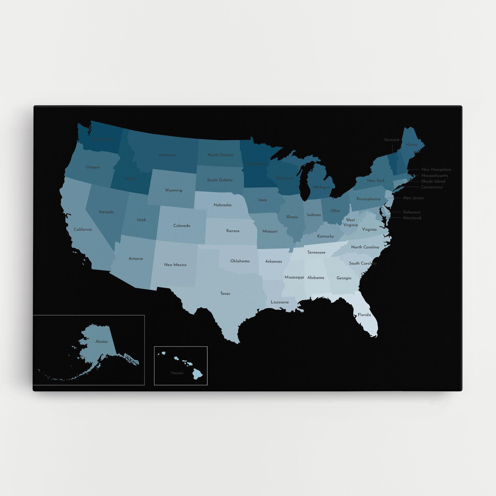 Vászonkép Sua Blue Map mockup 0