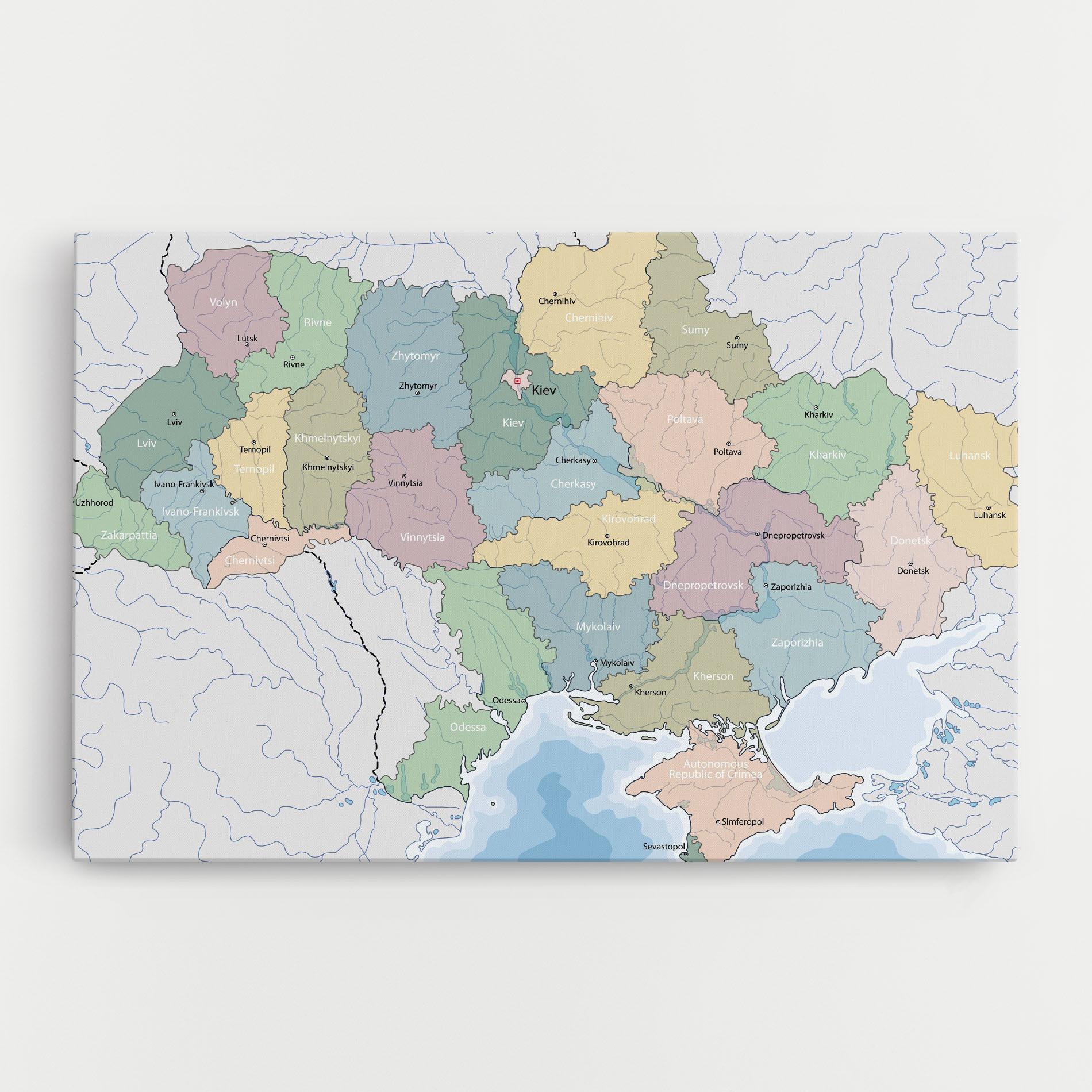 Vászonkép Ukraine Map mockup 0