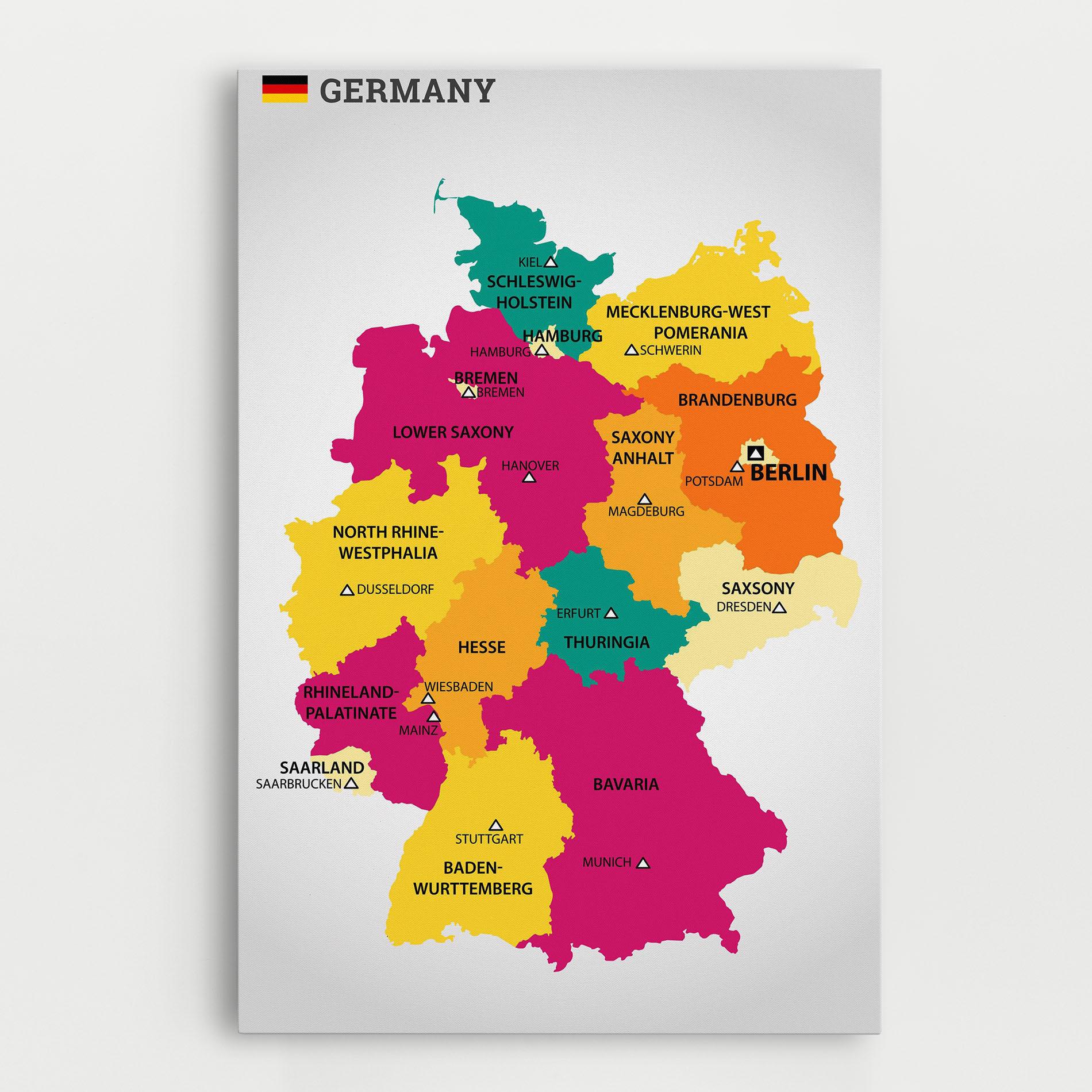 Vászonkép Germany Color Map mockup 0
