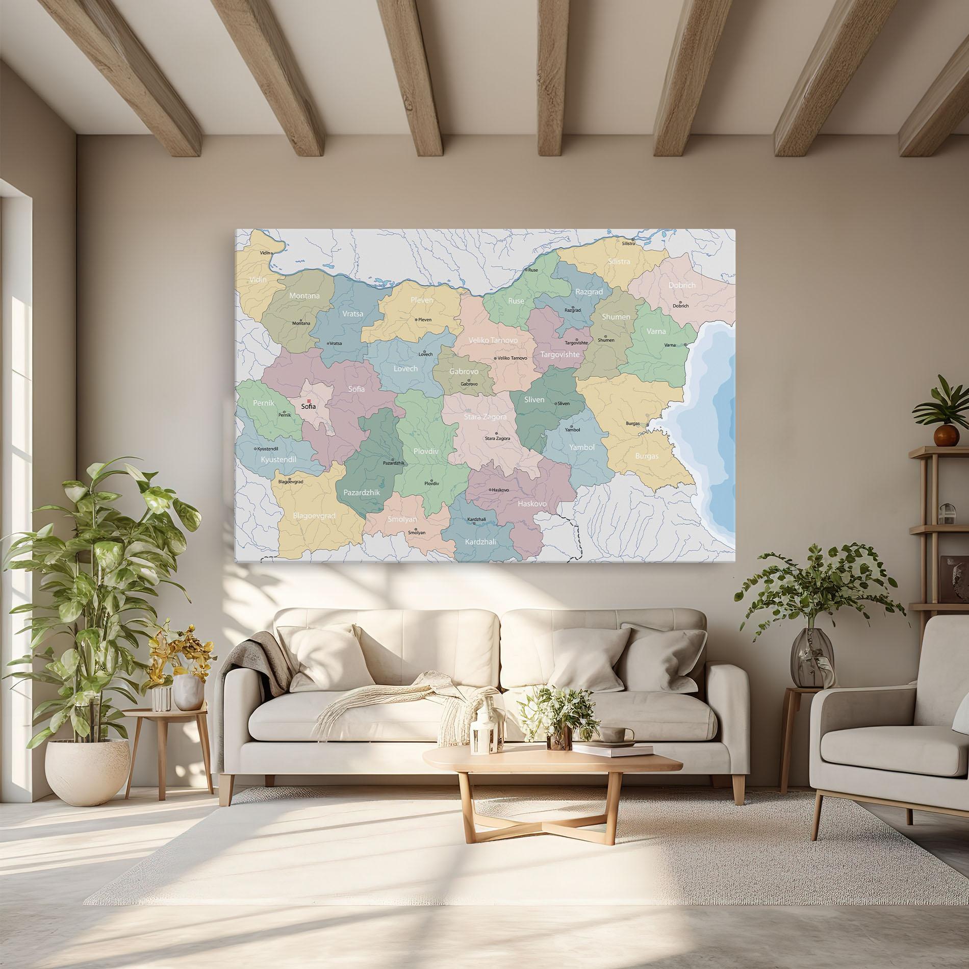 Vászonkép Bulgaria Map mockup 6