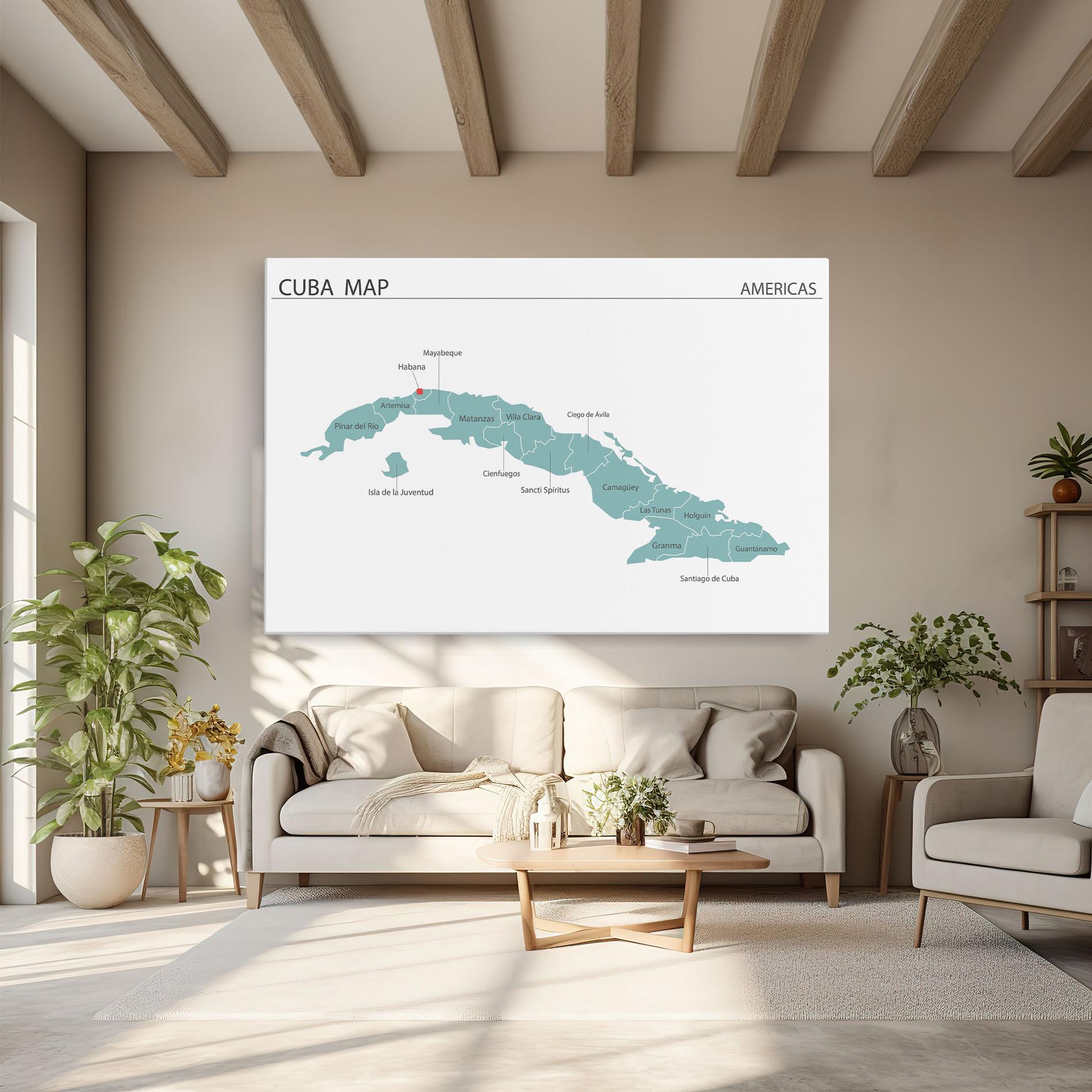 Vászonkép Cuba Map mockup 6
