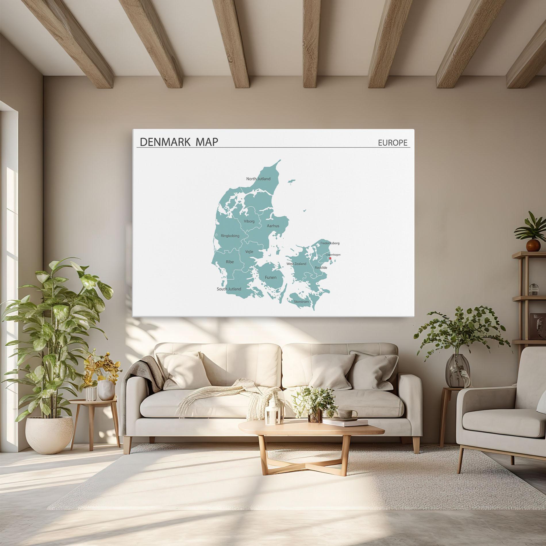 Vászonkép Denmark Map mockup 6