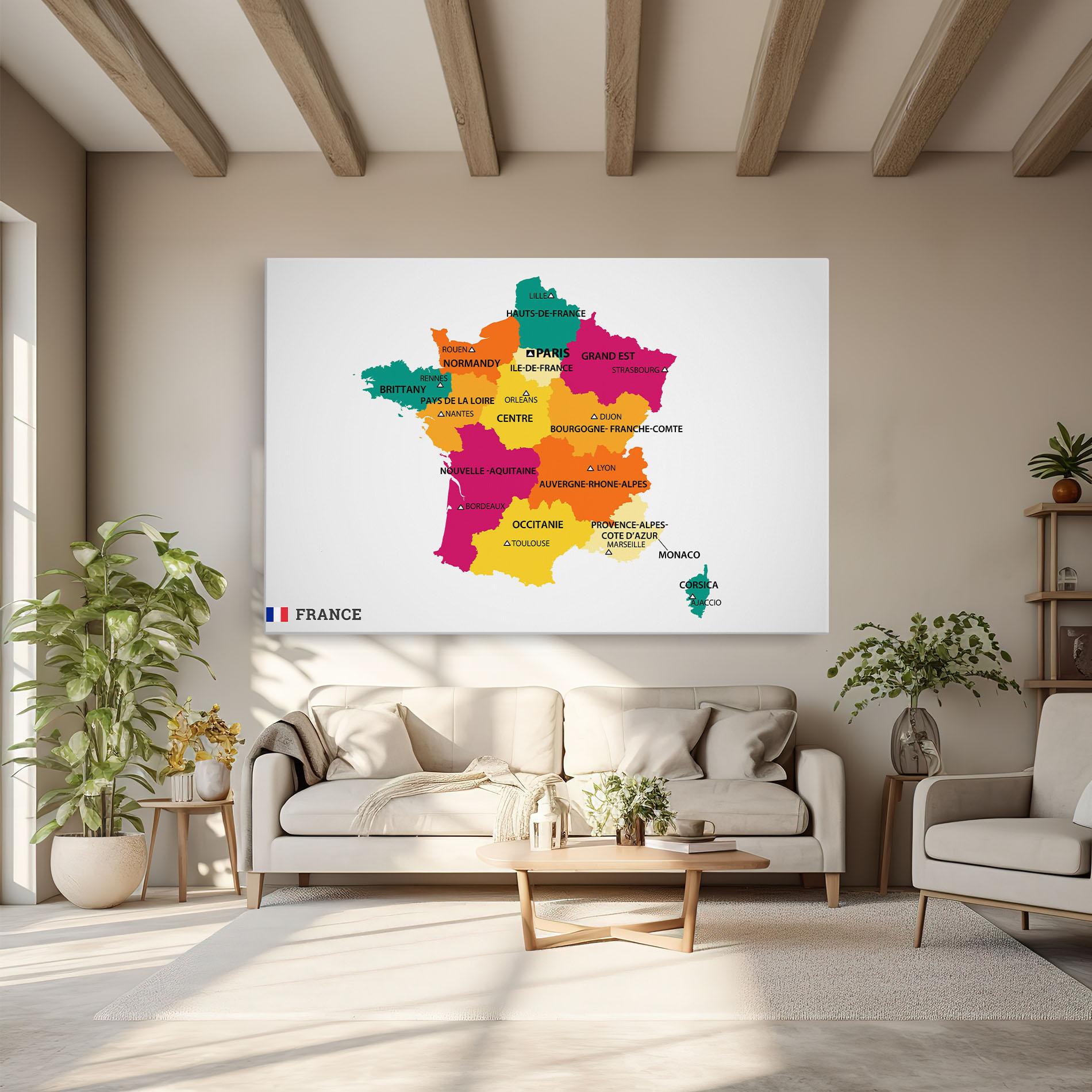 Vászonkép France Color Map mockup 6