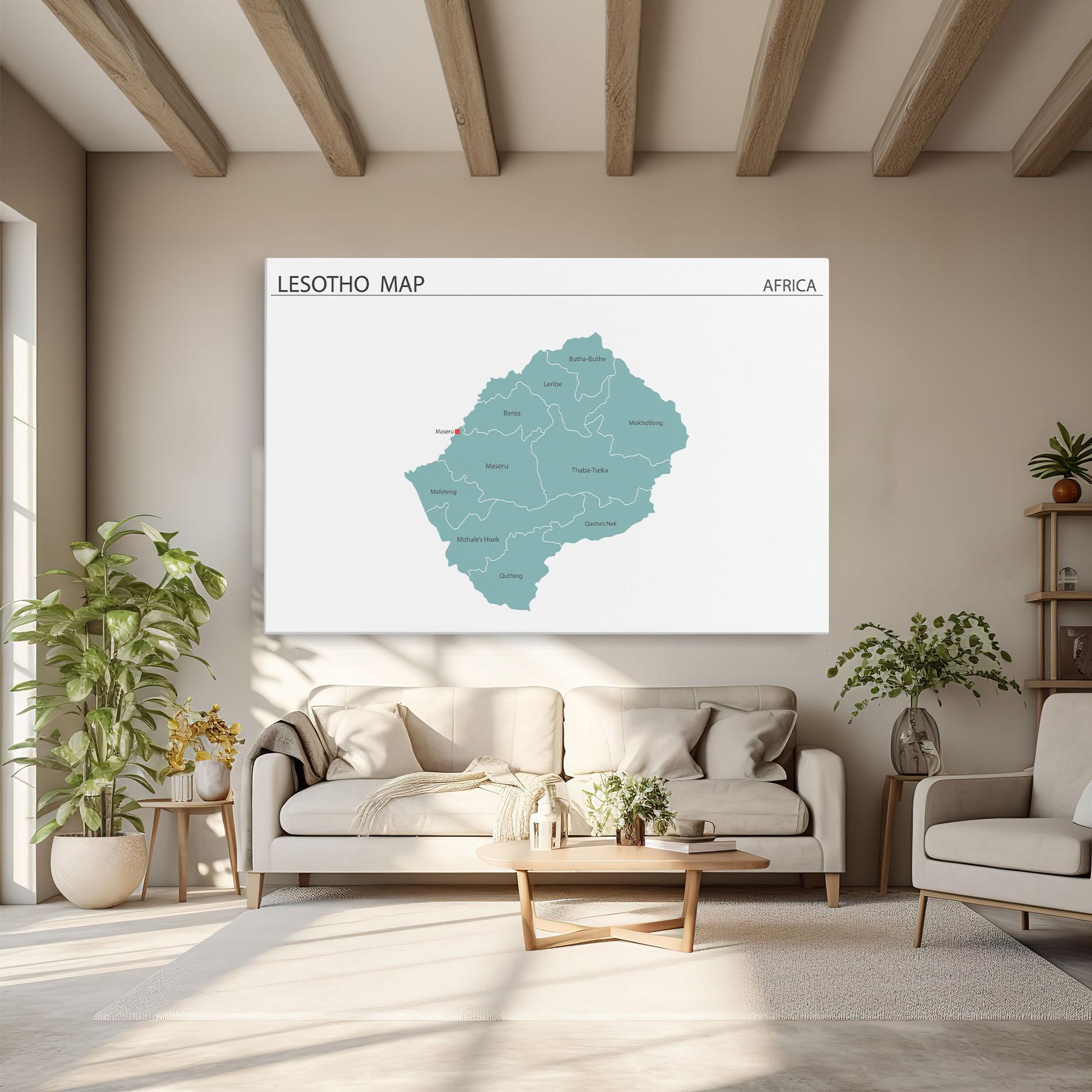 Vászonkép Lesotho Map mockup 6