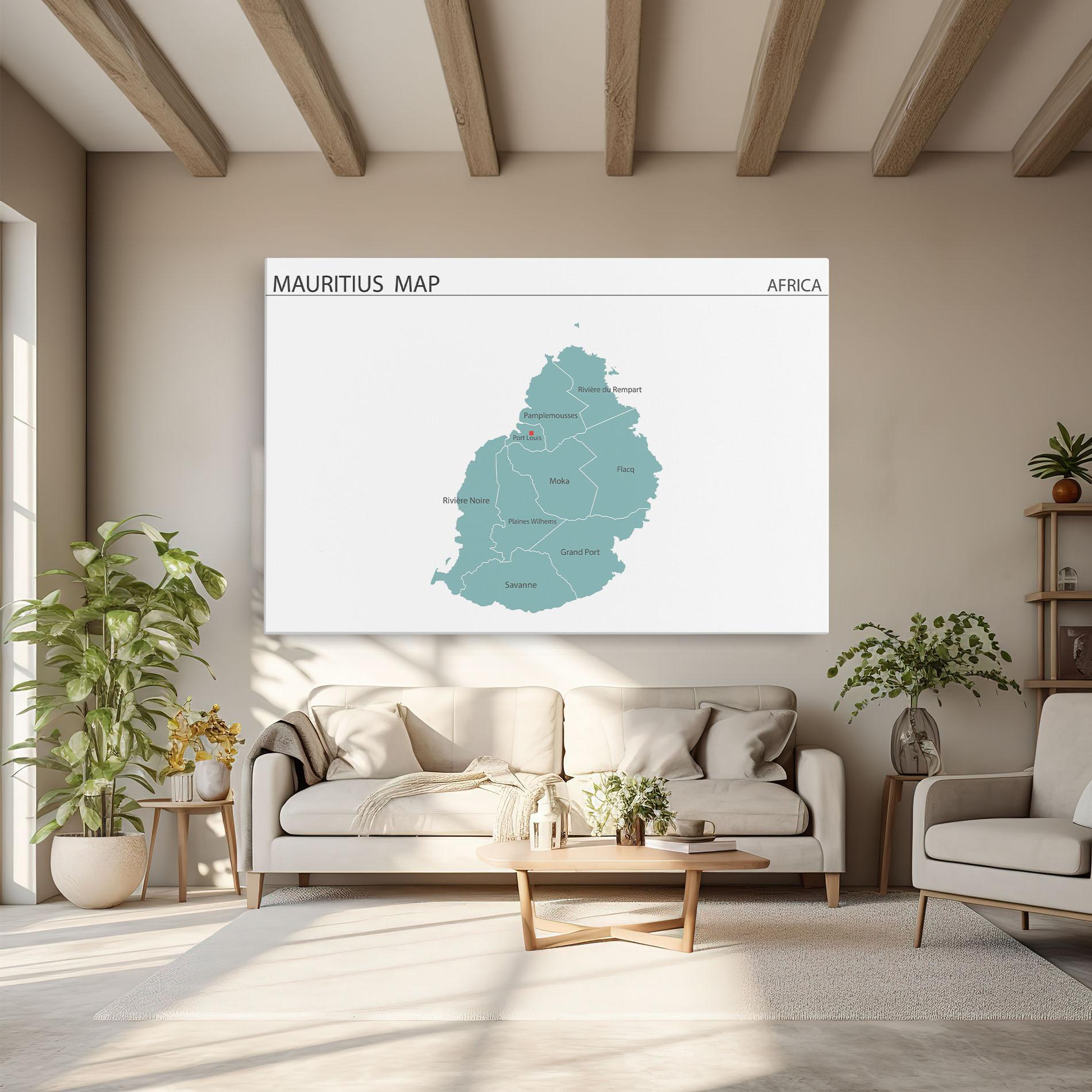 Vászonkép Mauritius Map mockup 6