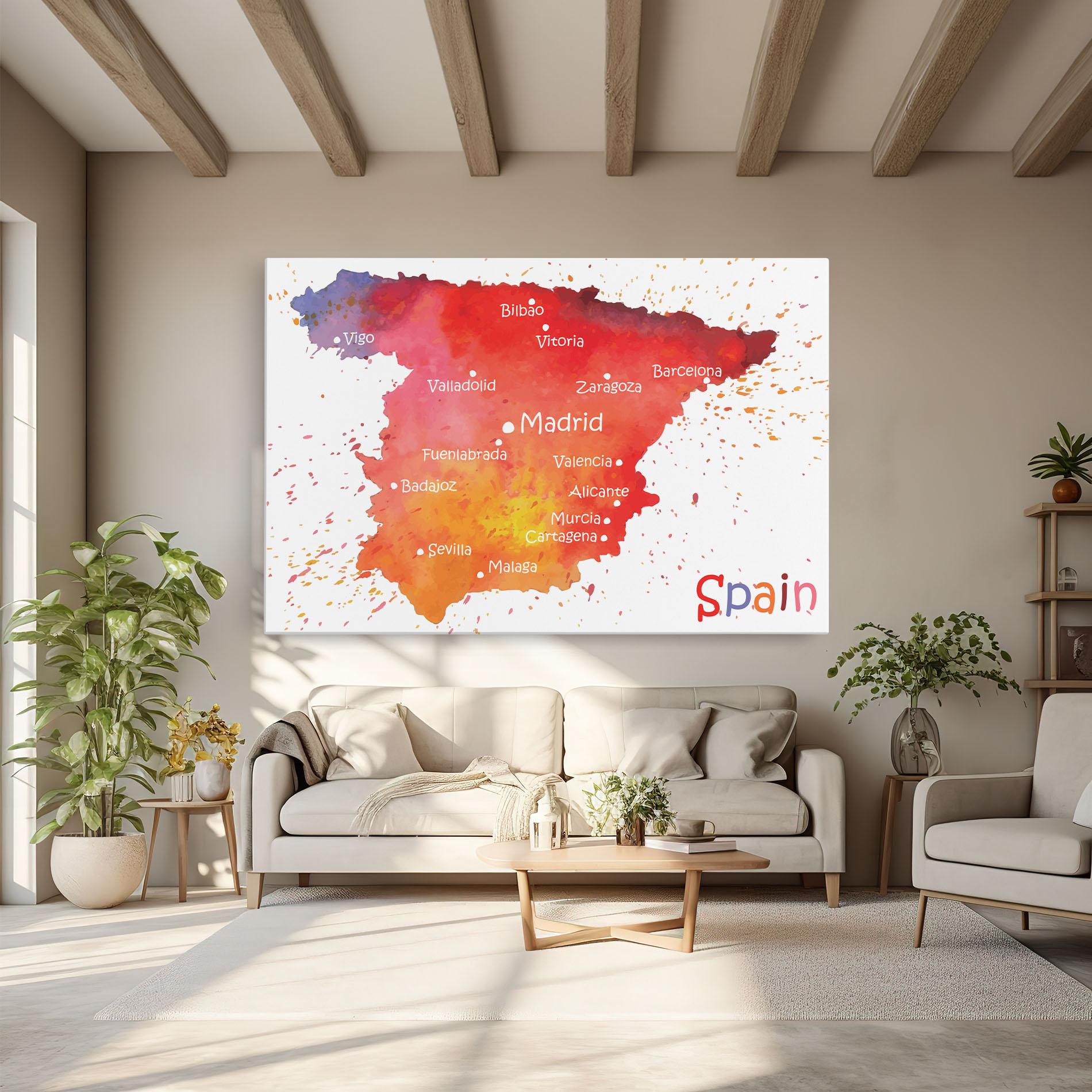 Vászonkép Spain Map mockup 6