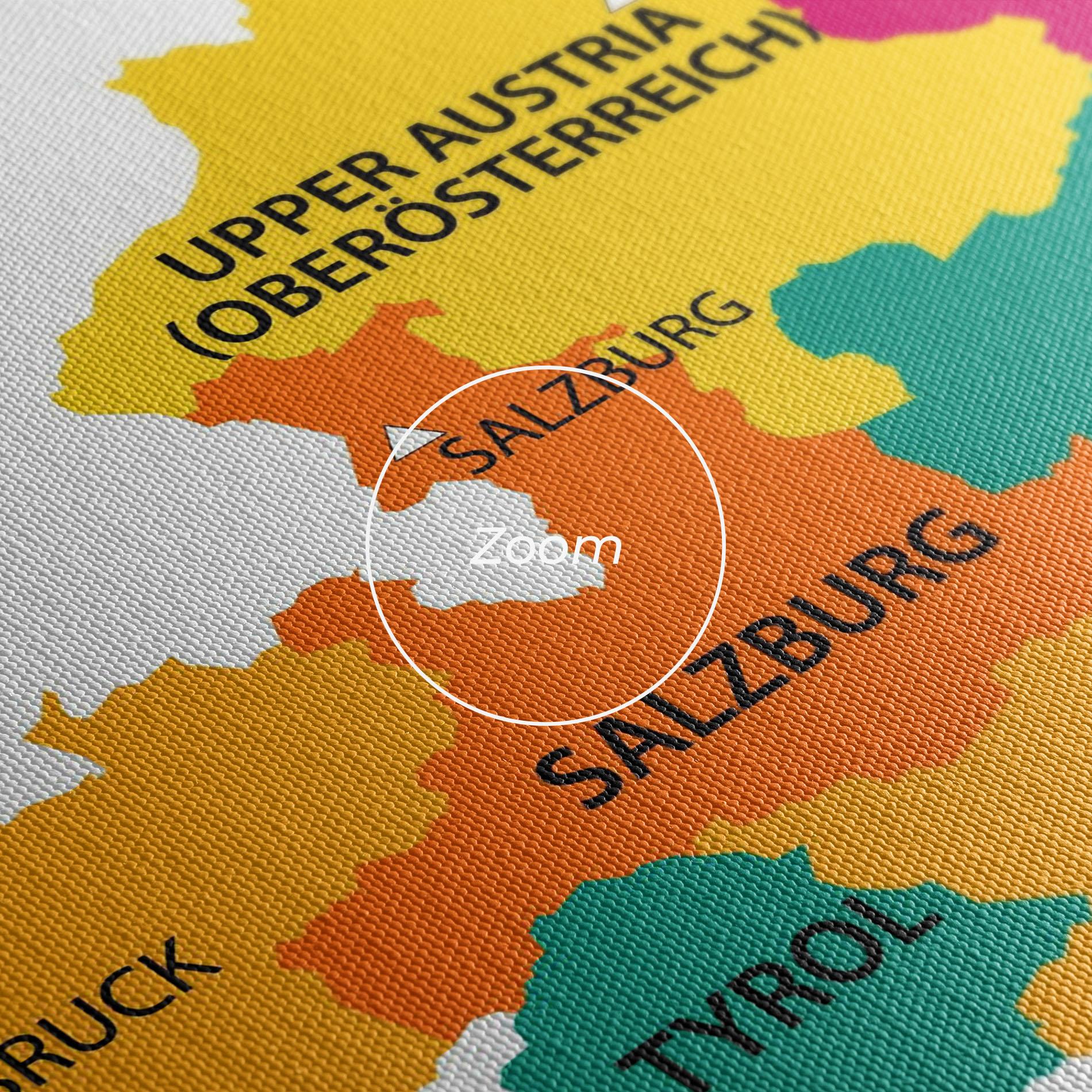 Vászonkép Austria Color Map mockup 3
