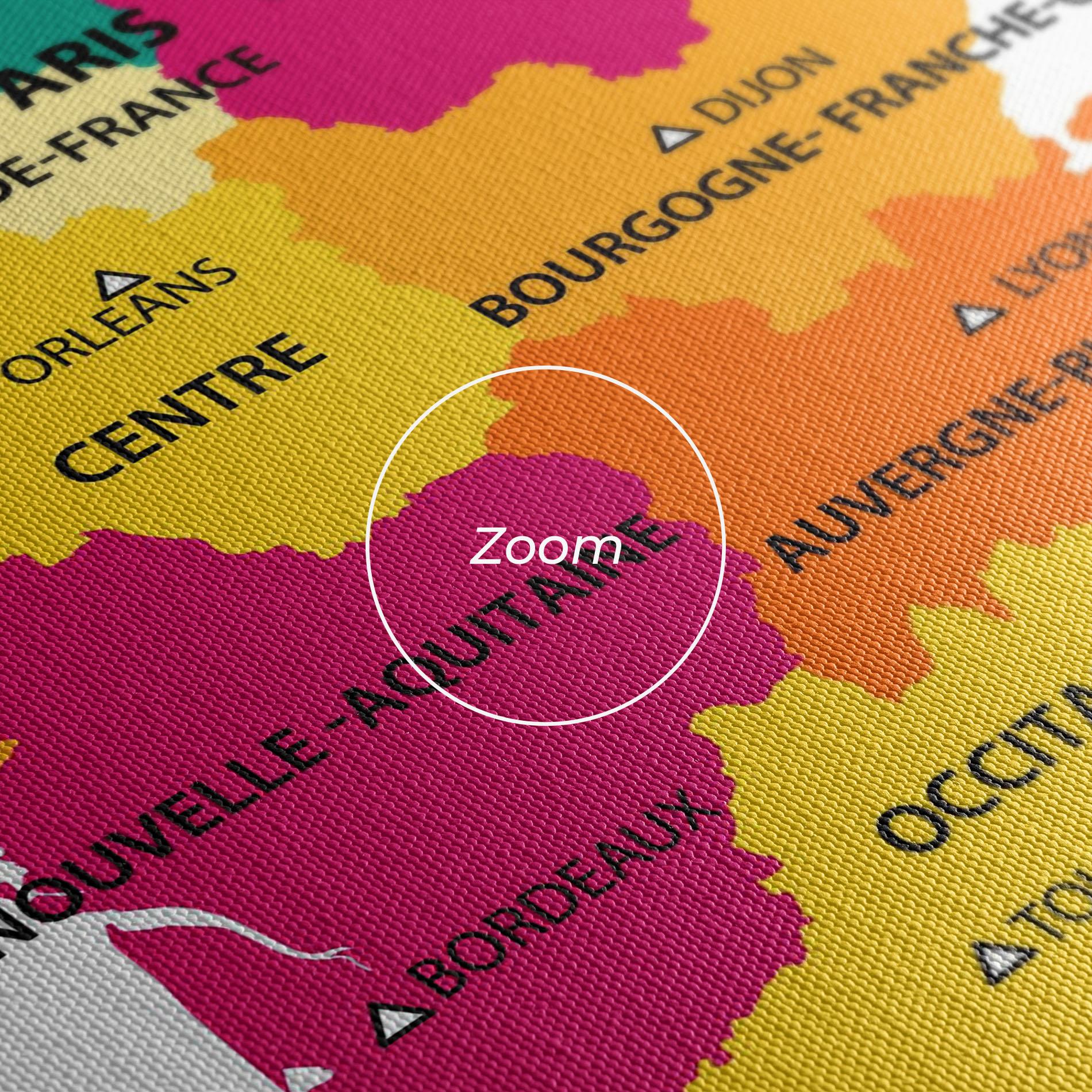 Vászonkép France Color Map mockup 3