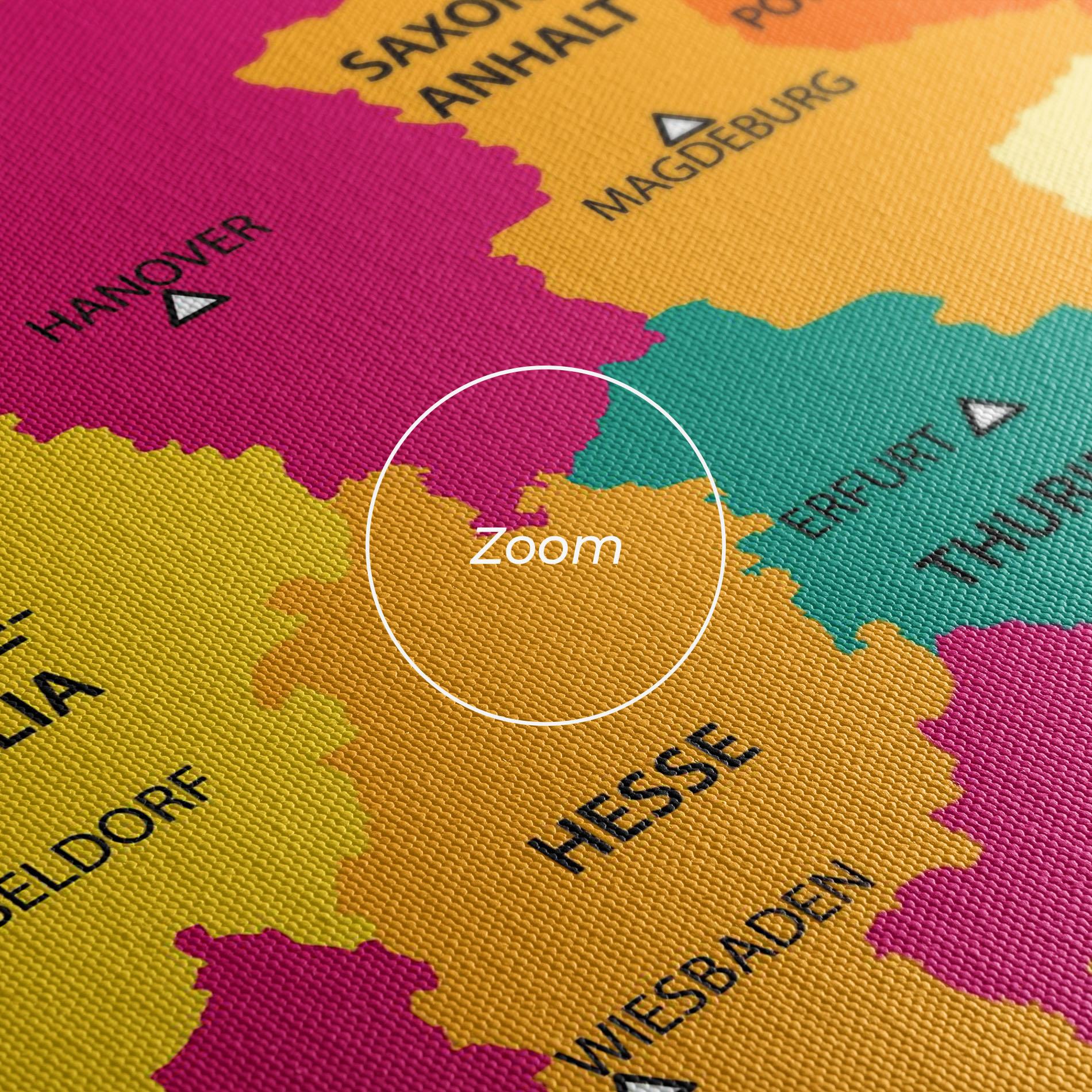 Vászonkép Germany Color Map mockup 3
