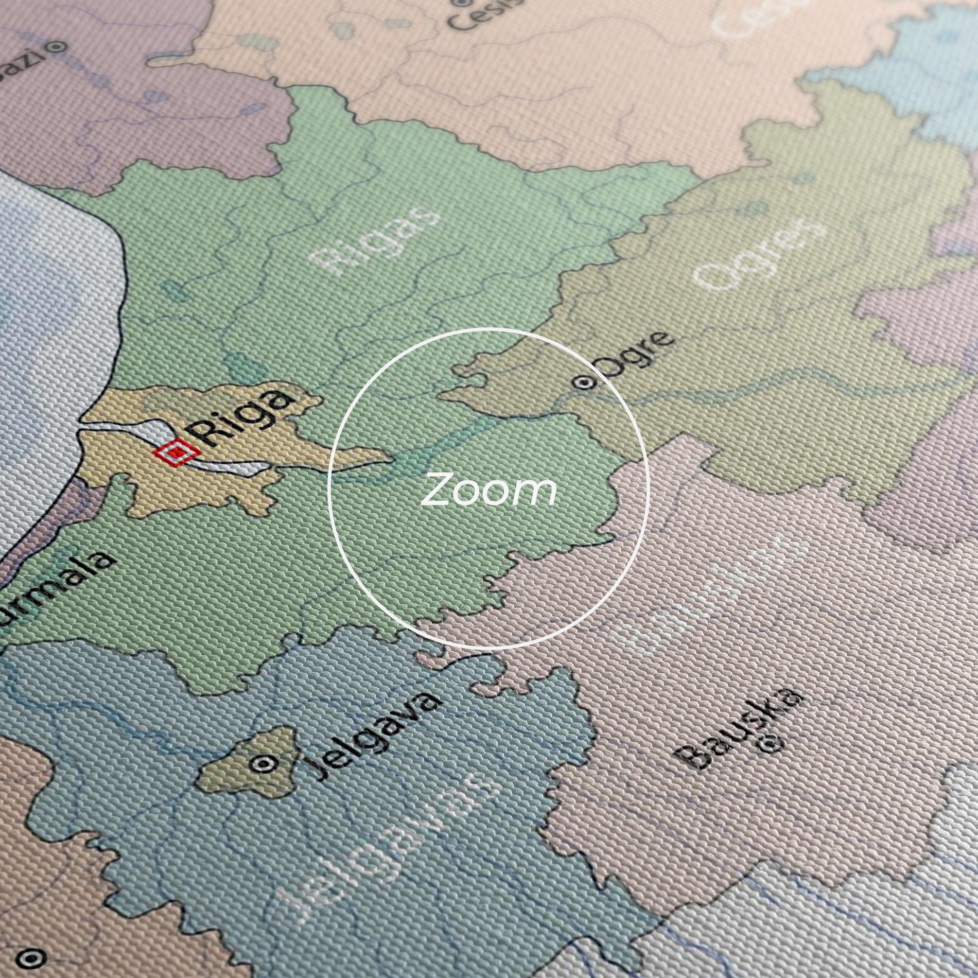 Vászonkép Latvia Color Map mockup 3