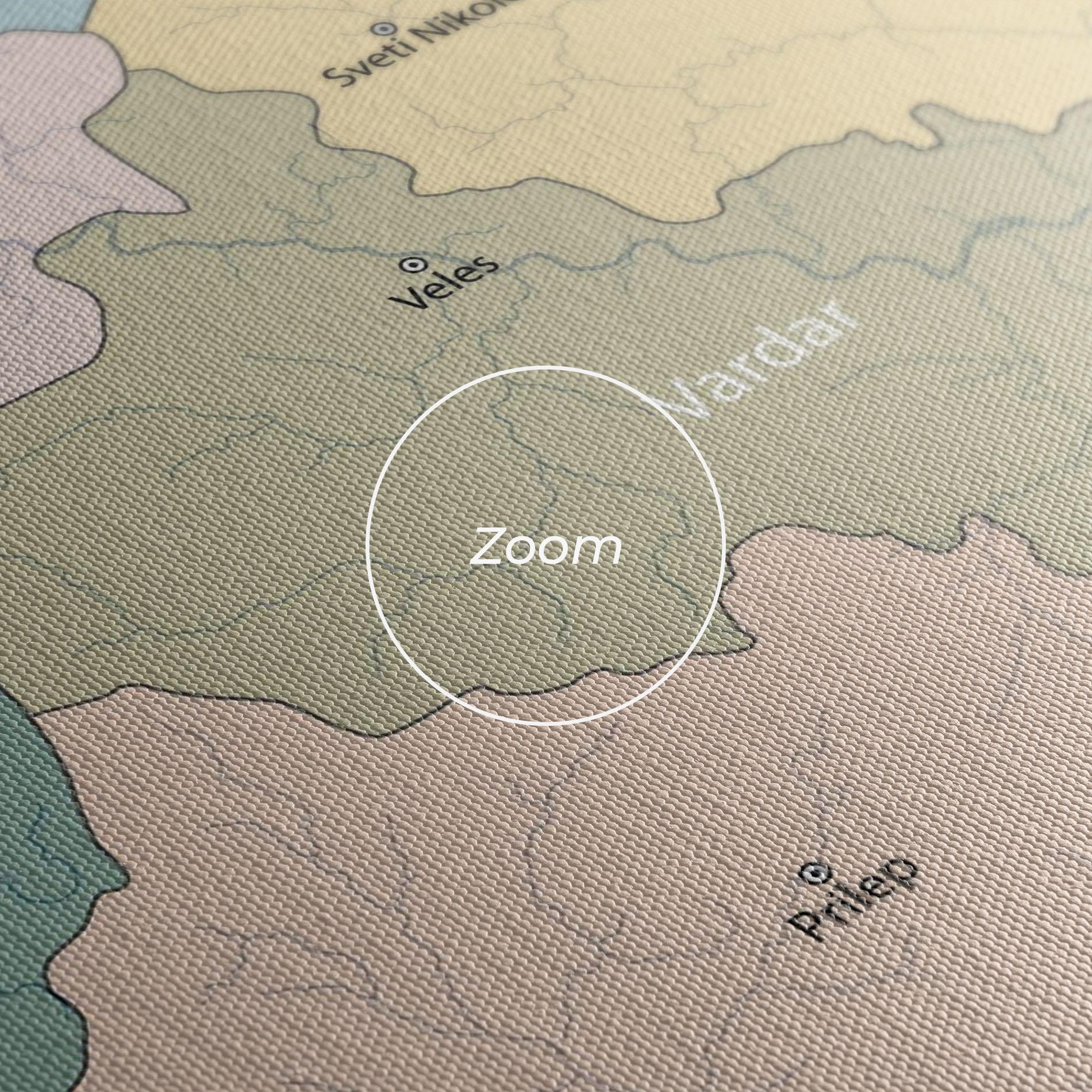 Vászonkép North Macedonia Map mockup 3
