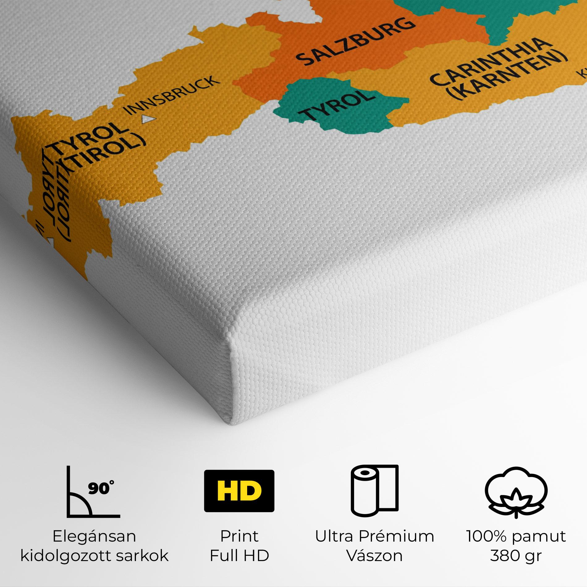 Vászonkép Austria Color Map mockup 4