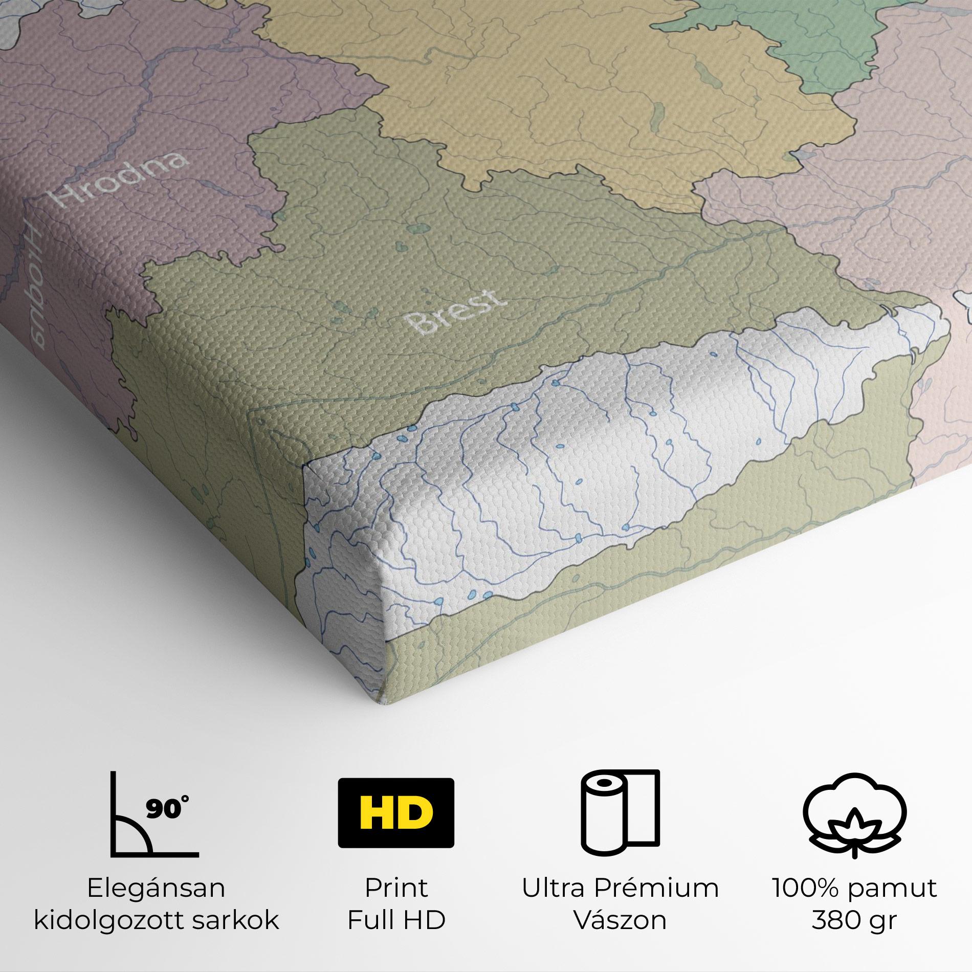Vászonkép Belarus Map mockup 4