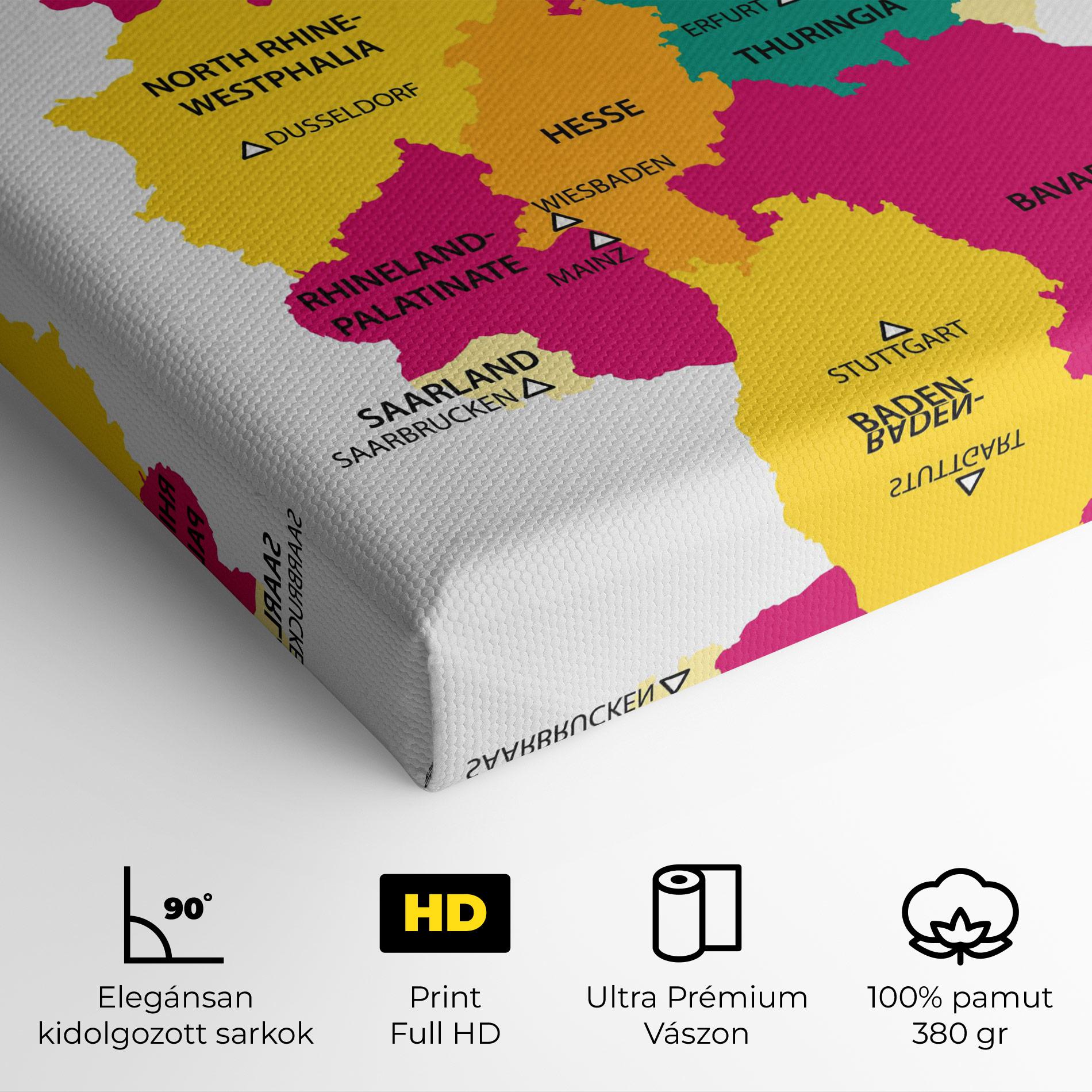 Vászonkép Germany Color Map mockup 4