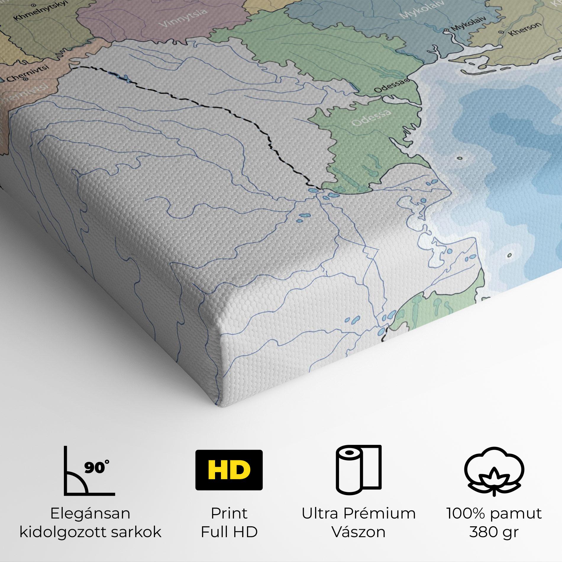 Vászonkép Ukraine Map mockup 4