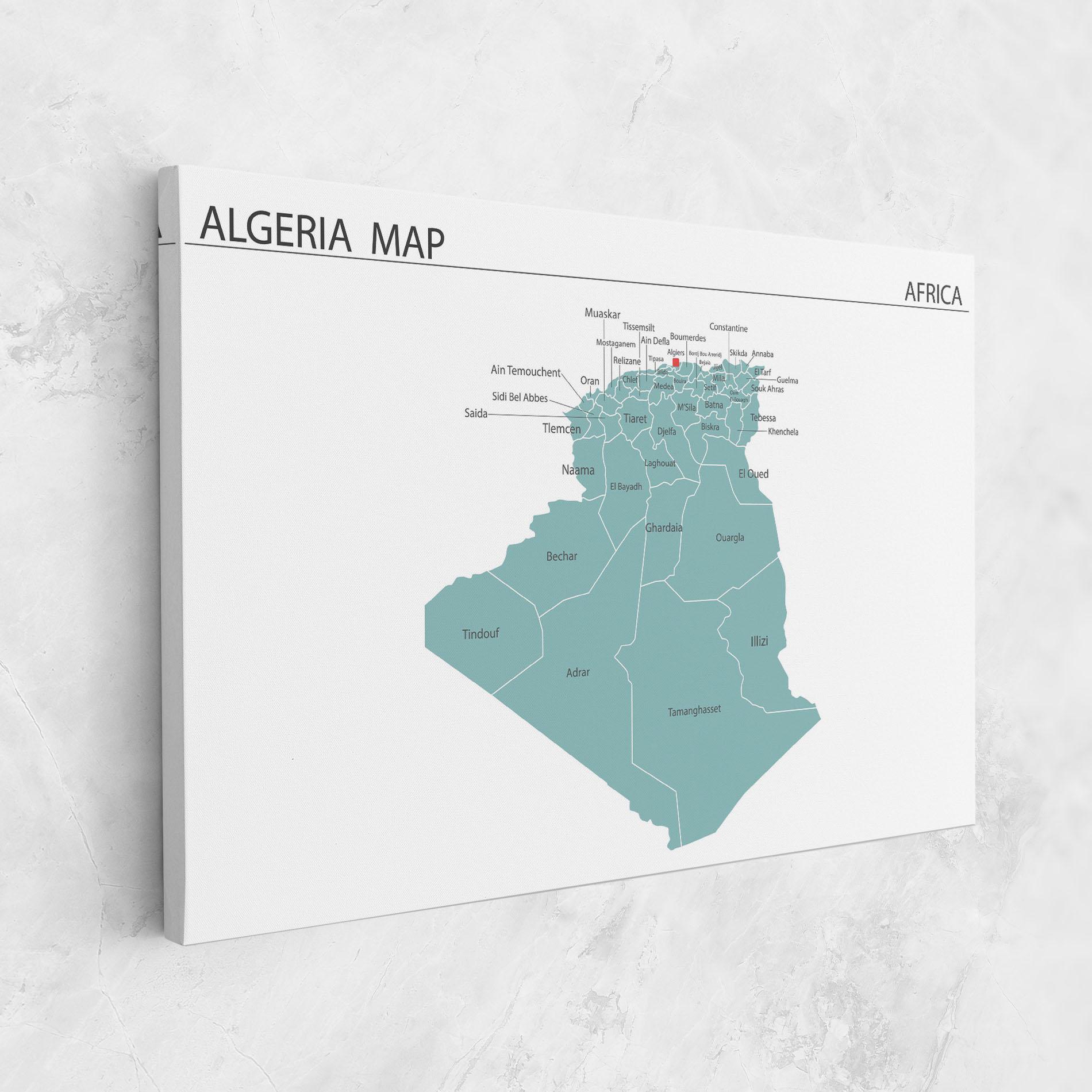 Vászonkép Algeria Map mockup 1