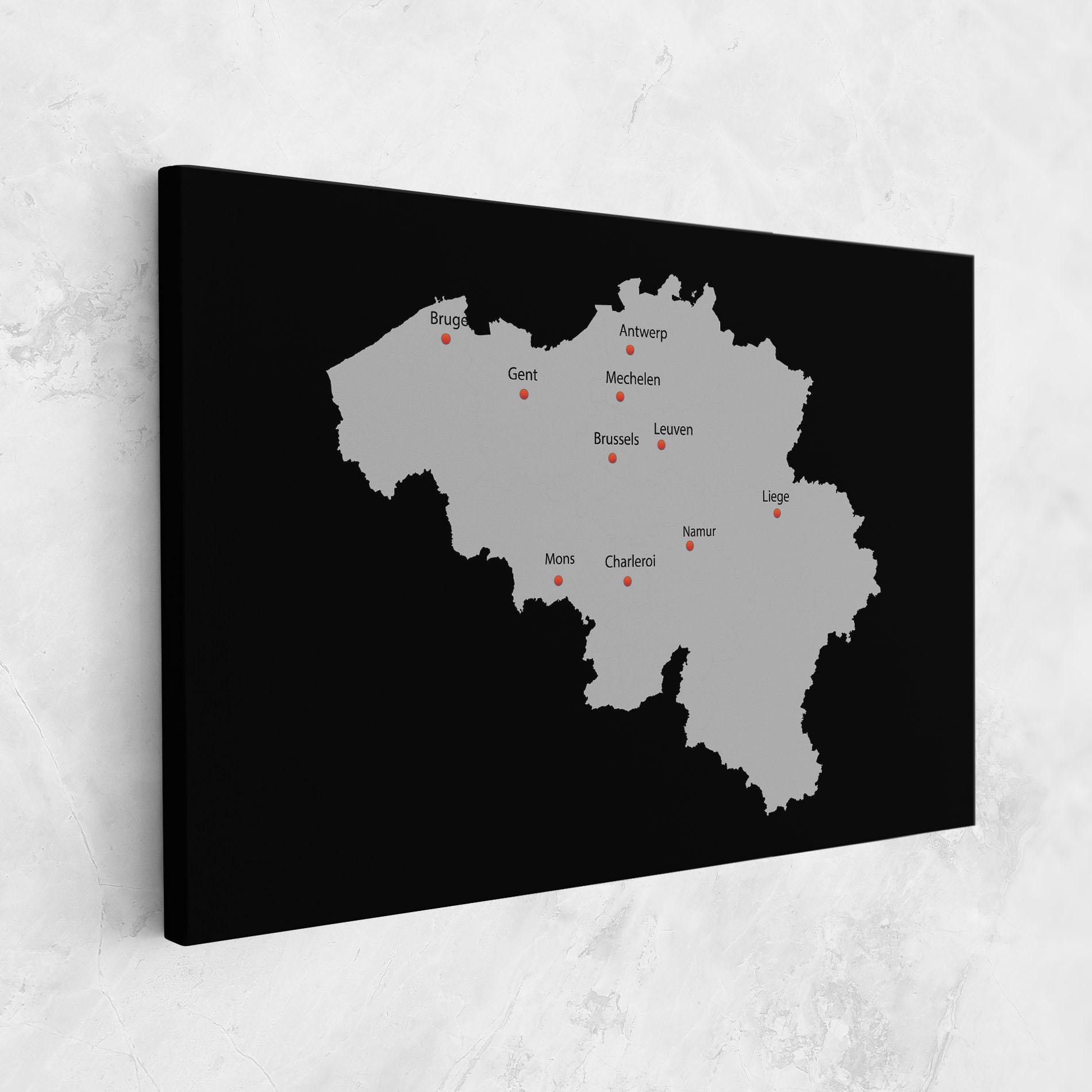 Vászonkép Belgium Map mockup 1