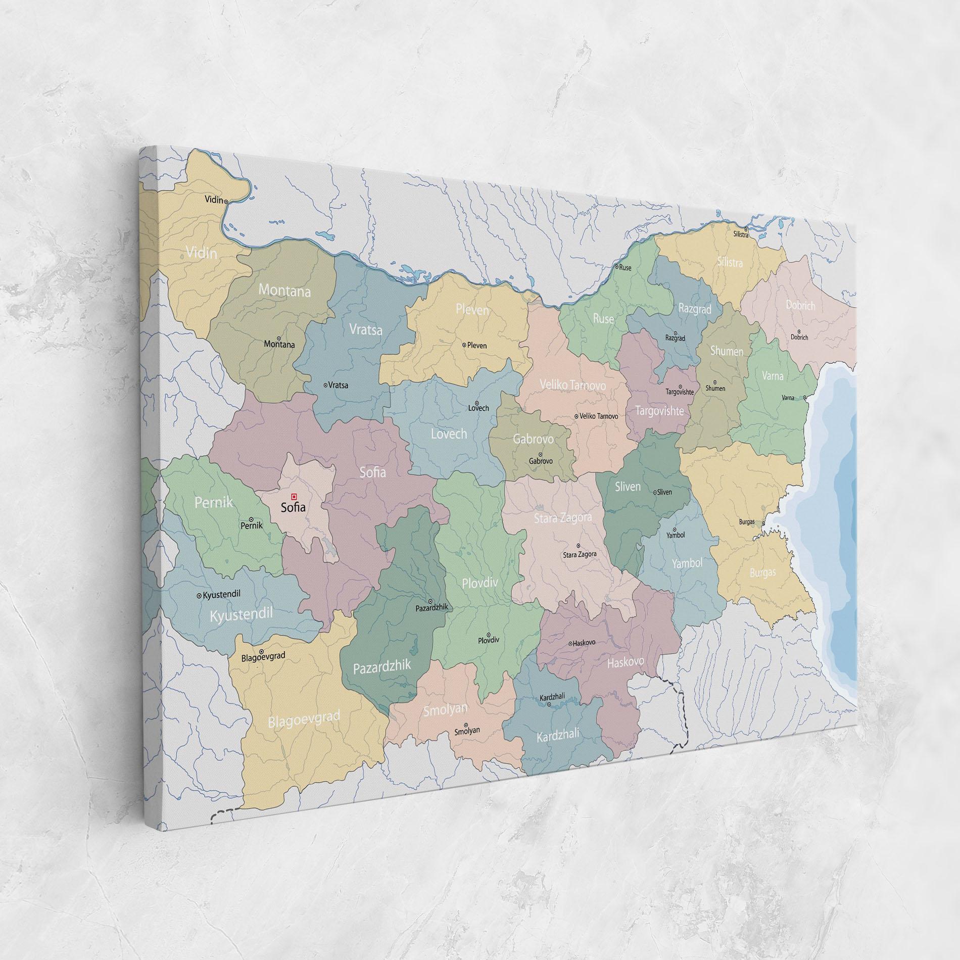 Vászonkép Bulgaria Map mockup 1