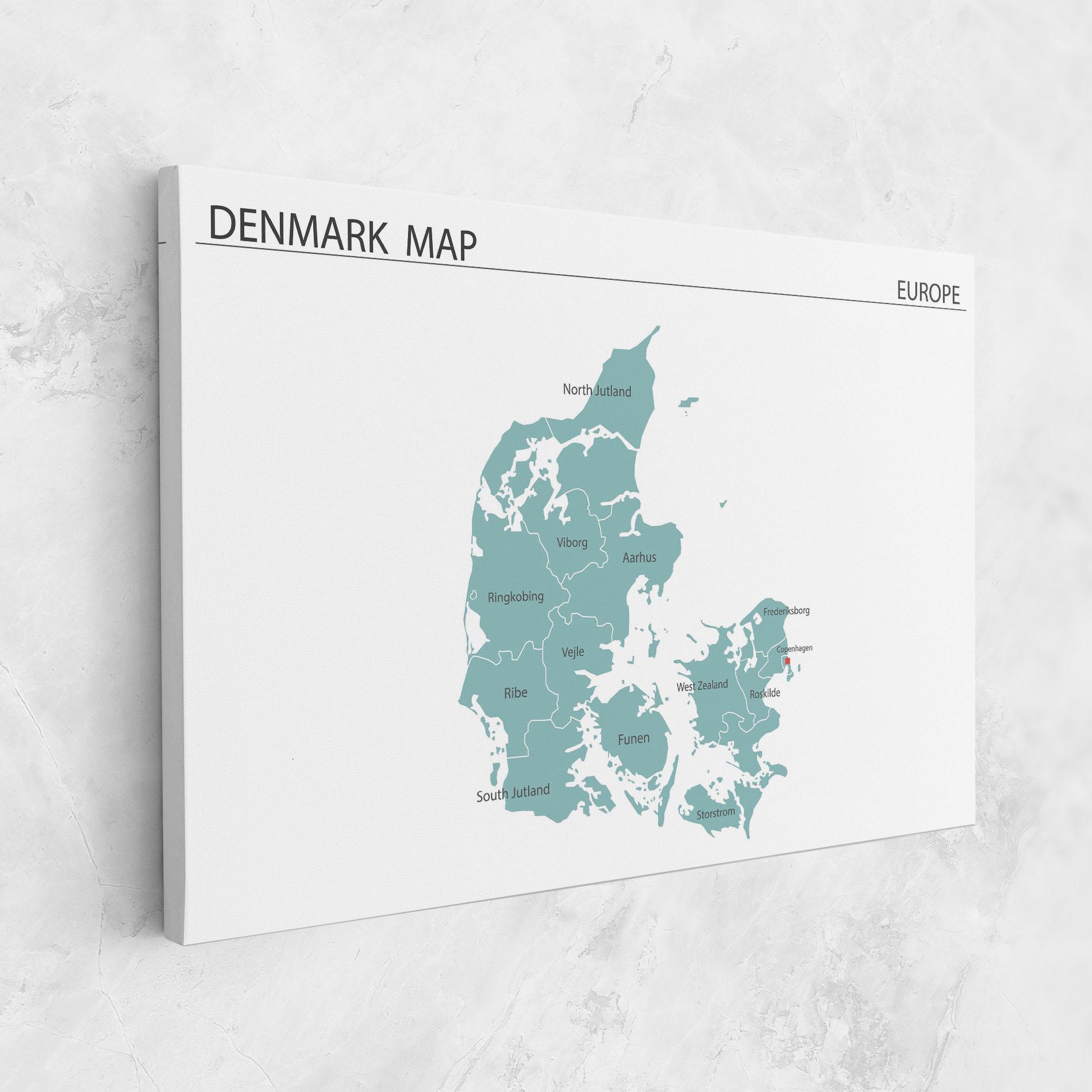 Vászonkép Denmark Map mockup 1