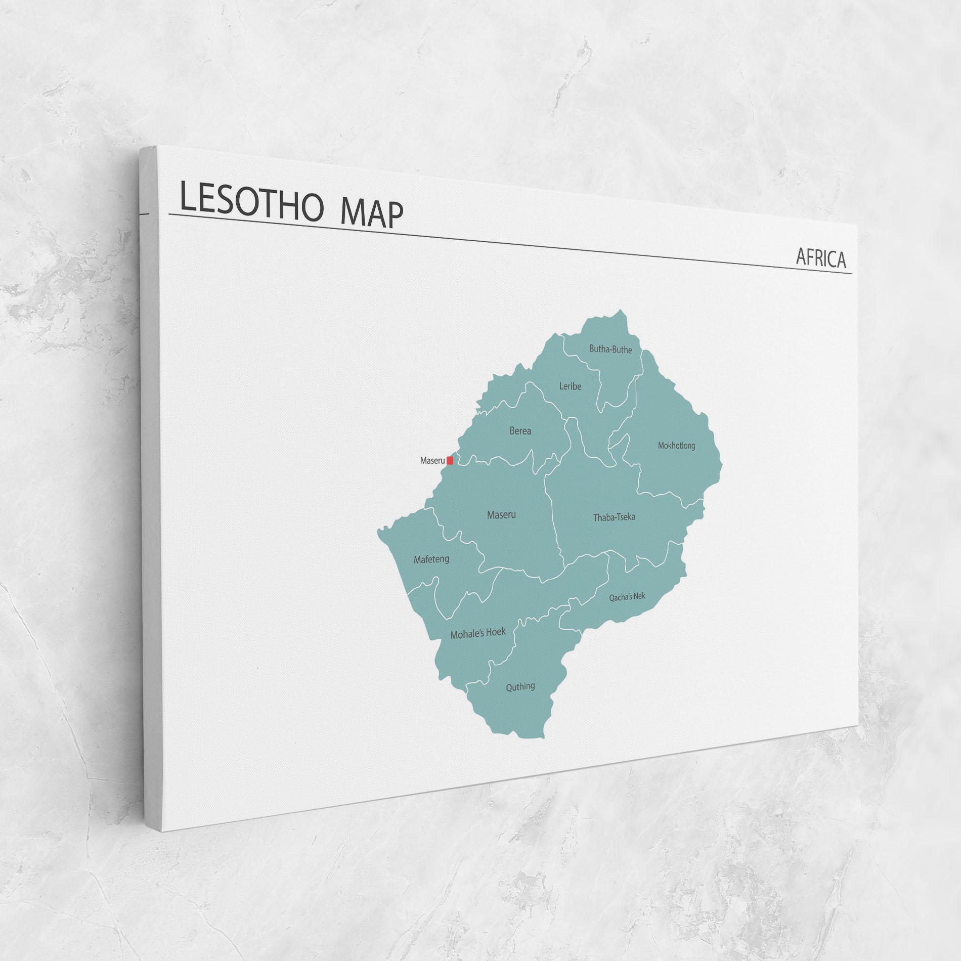Vászonkép Lesotho Map mockup 1