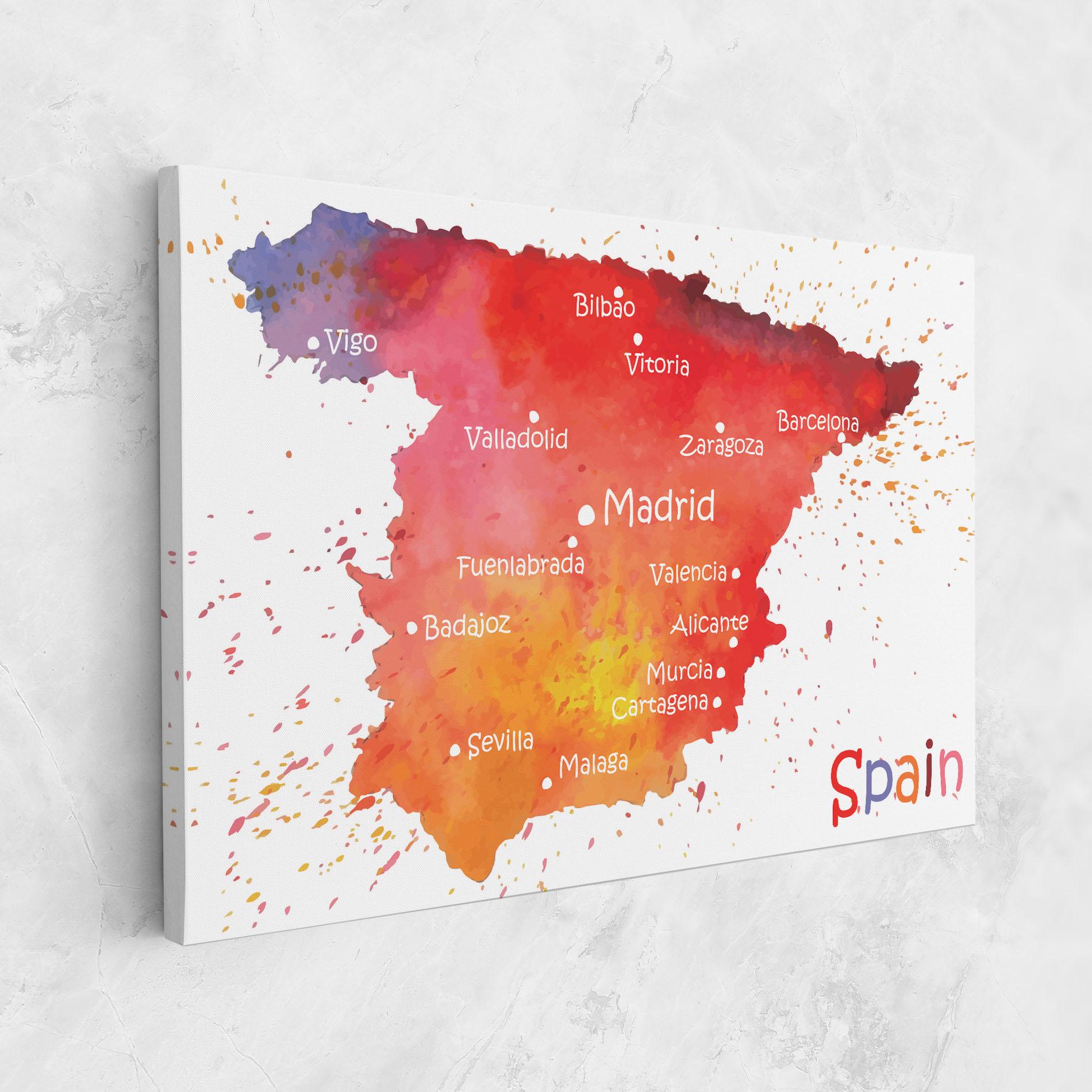 Vászonkép Spain Map mockup 1