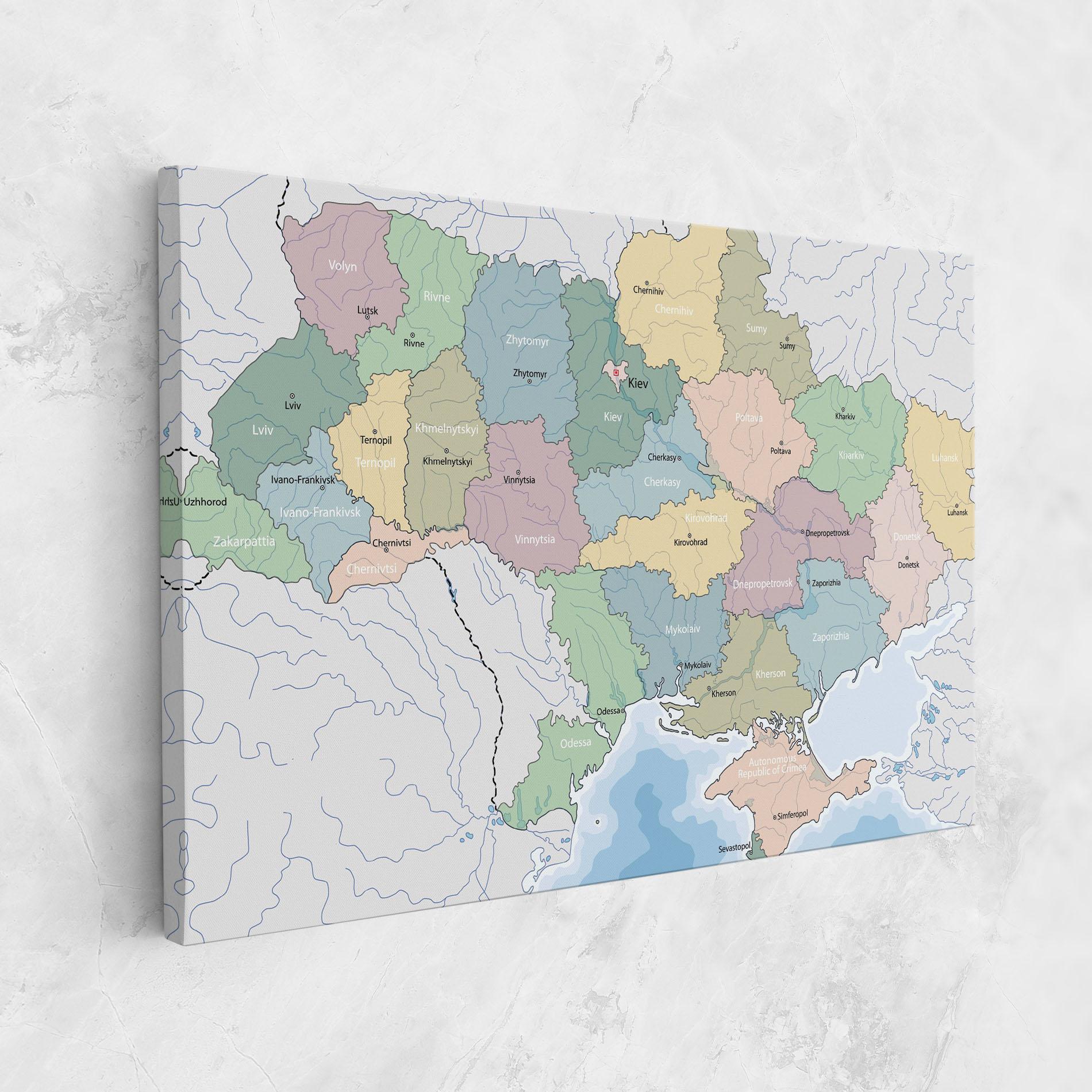 Vászonkép Ukraine Map mockup 1