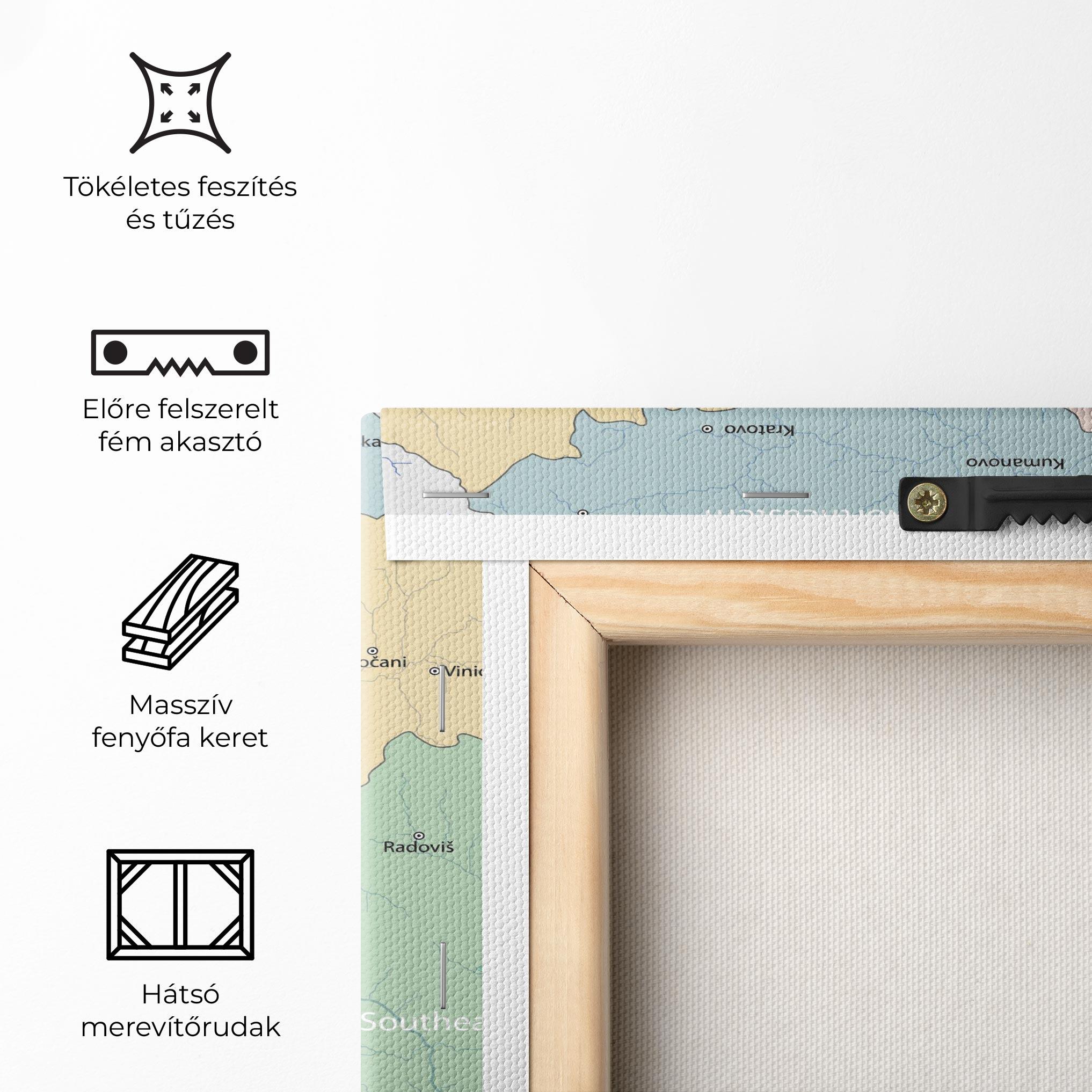 Vászonkép North Macedonia Map mockup 5