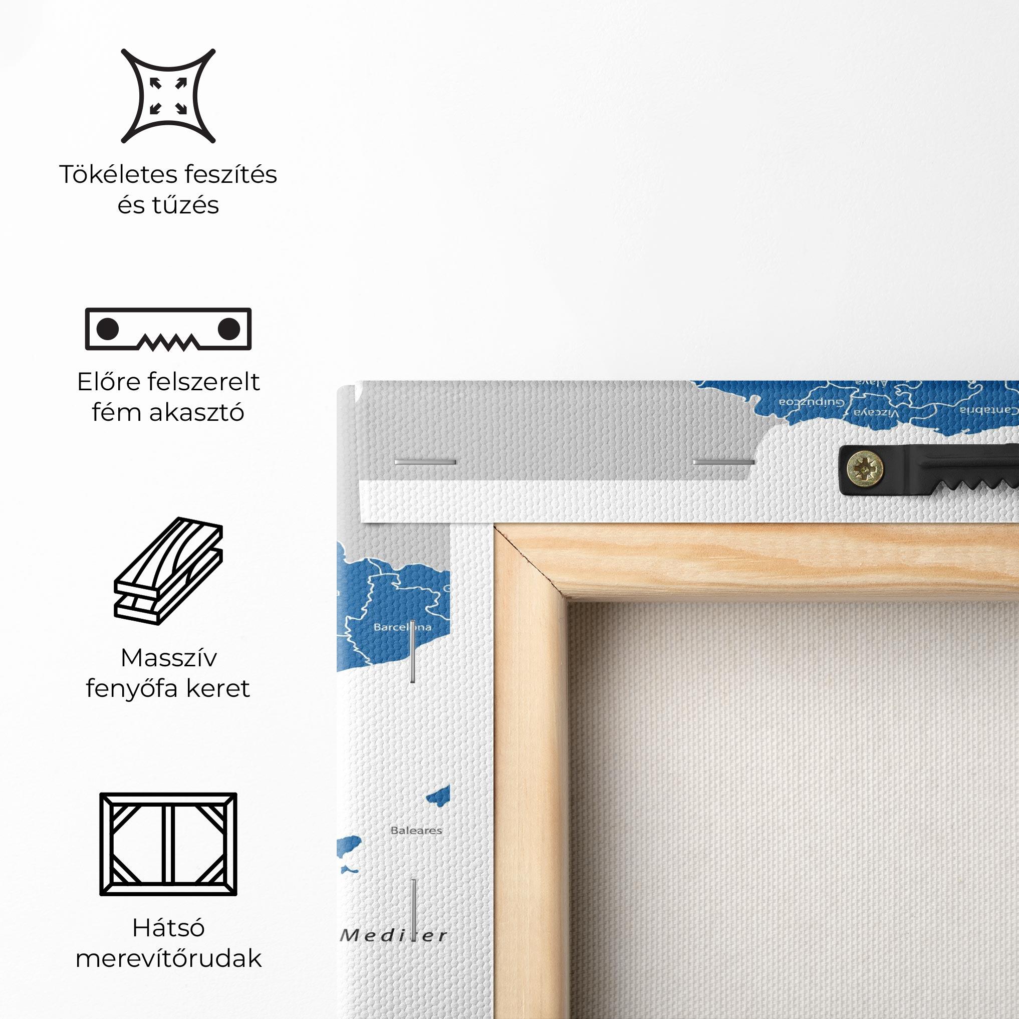 Vászonkép Spain Blue Map mockup 5