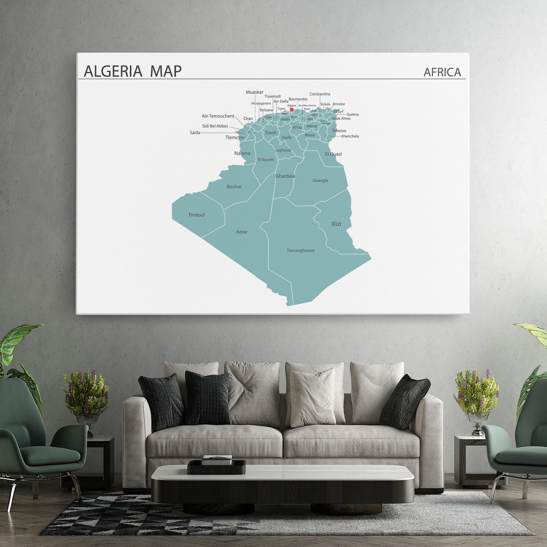 Vászonkép Algeria Map mockup 7