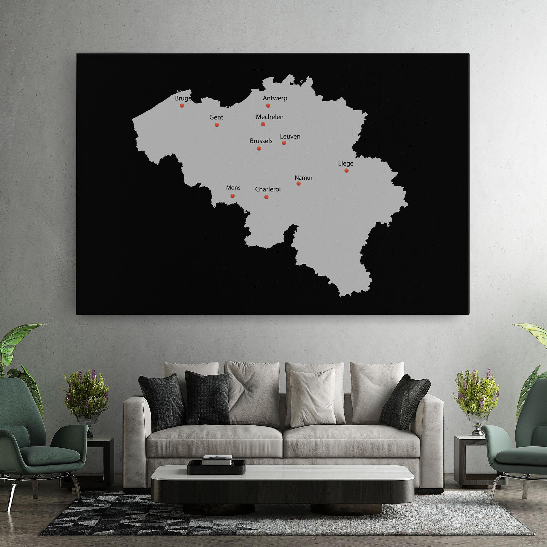 Vászonkép Belgium Map mockup 7