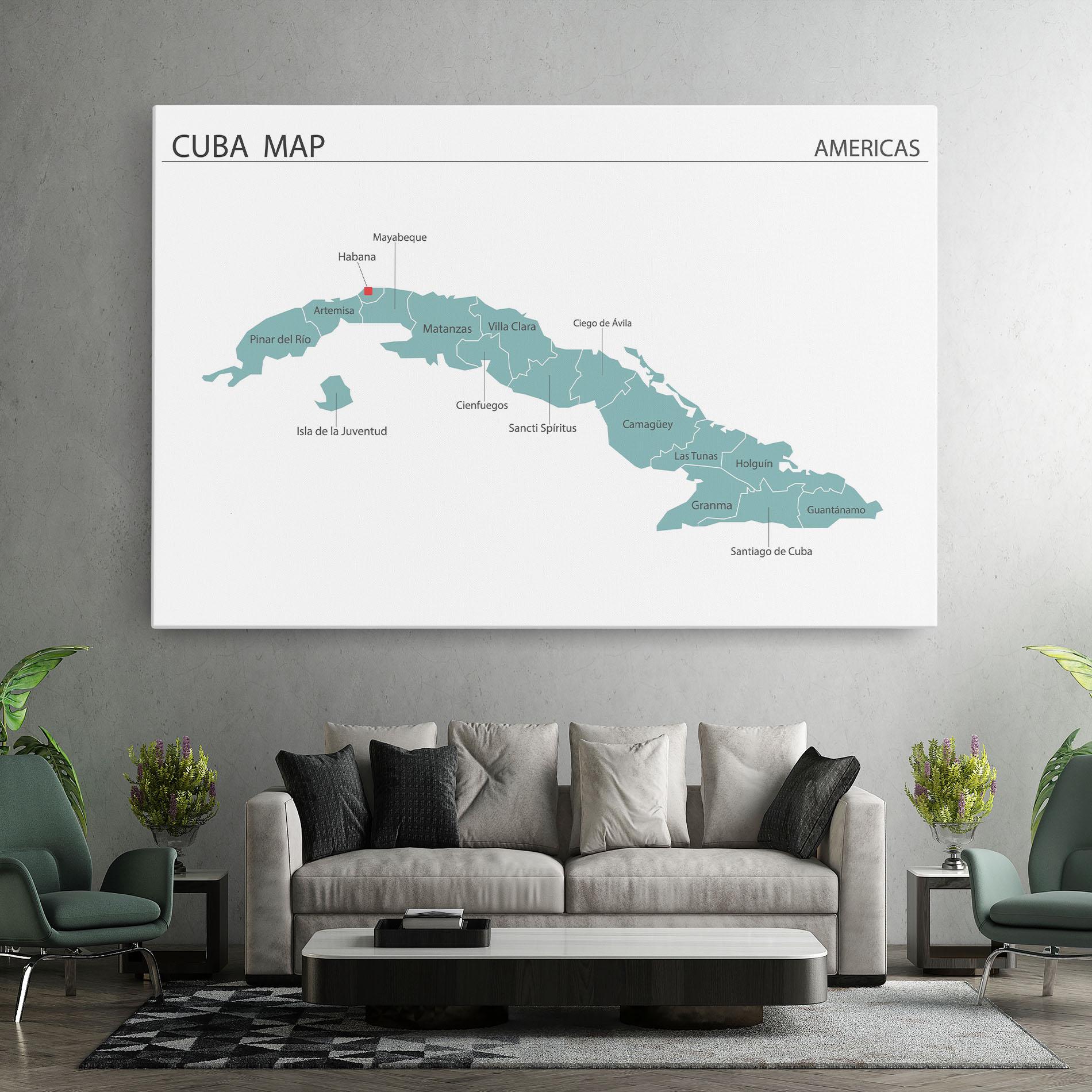 Vászonkép Cuba Map mockup 7