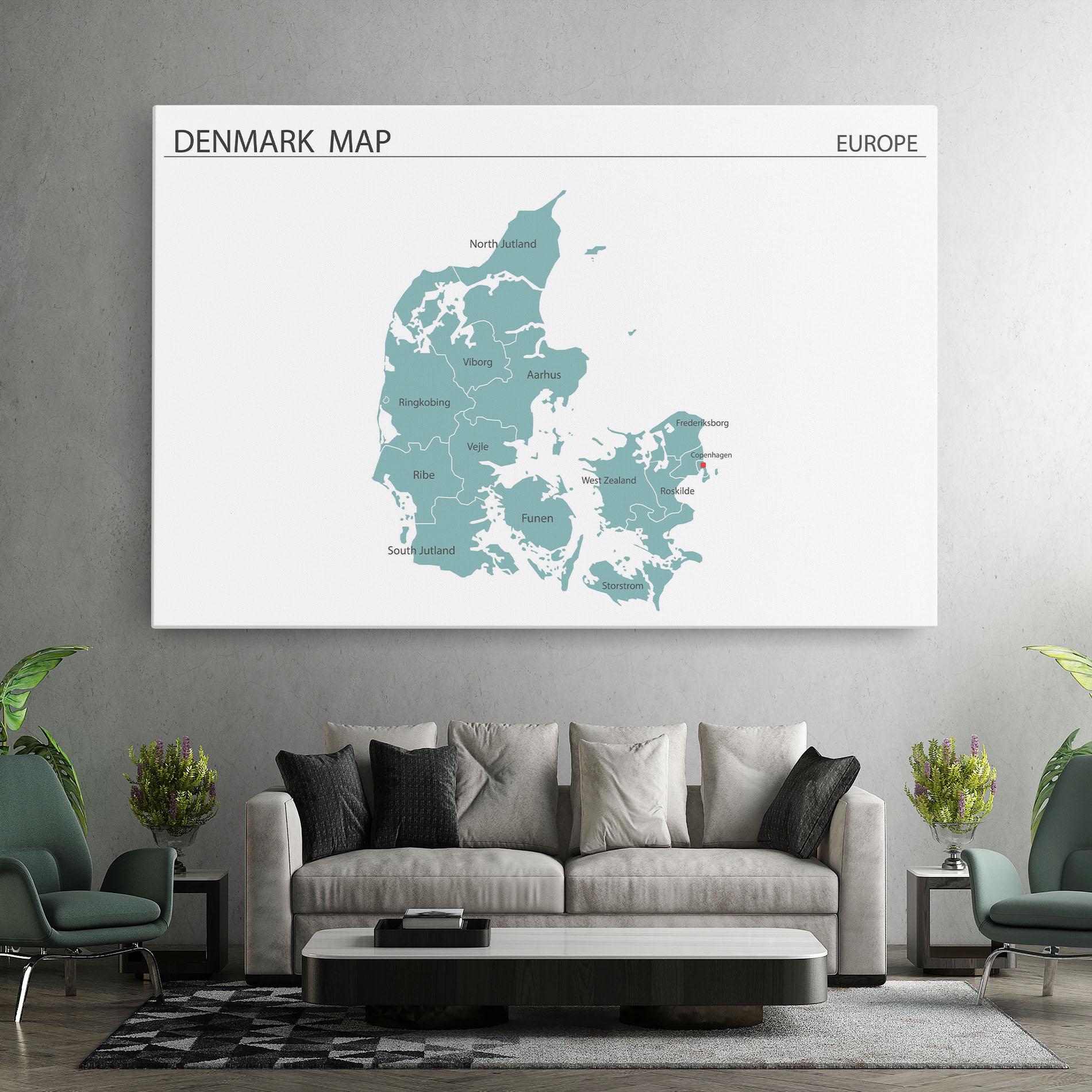 Vászonkép Denmark Map mockup 7