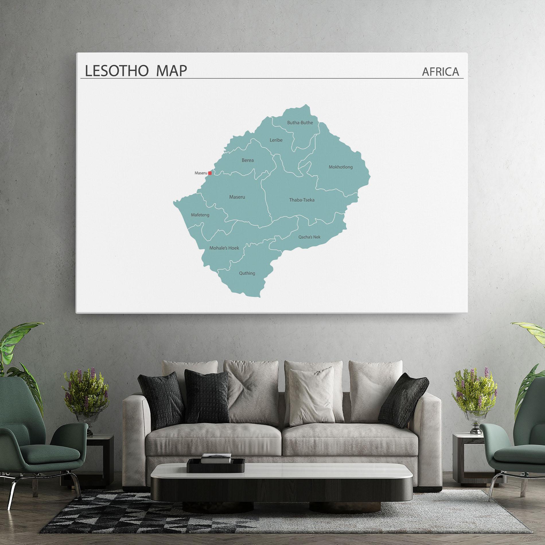 Vászonkép Lesotho Map mockup 7