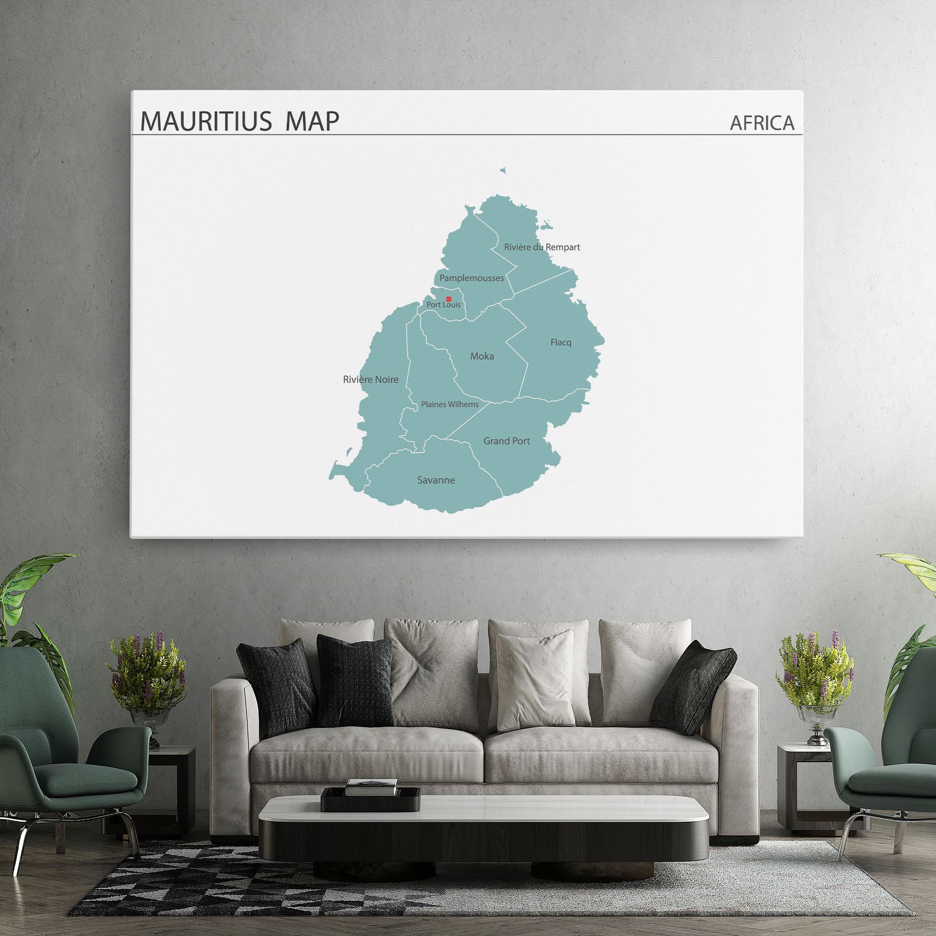 Vászonkép Mauritius Map mockup 7