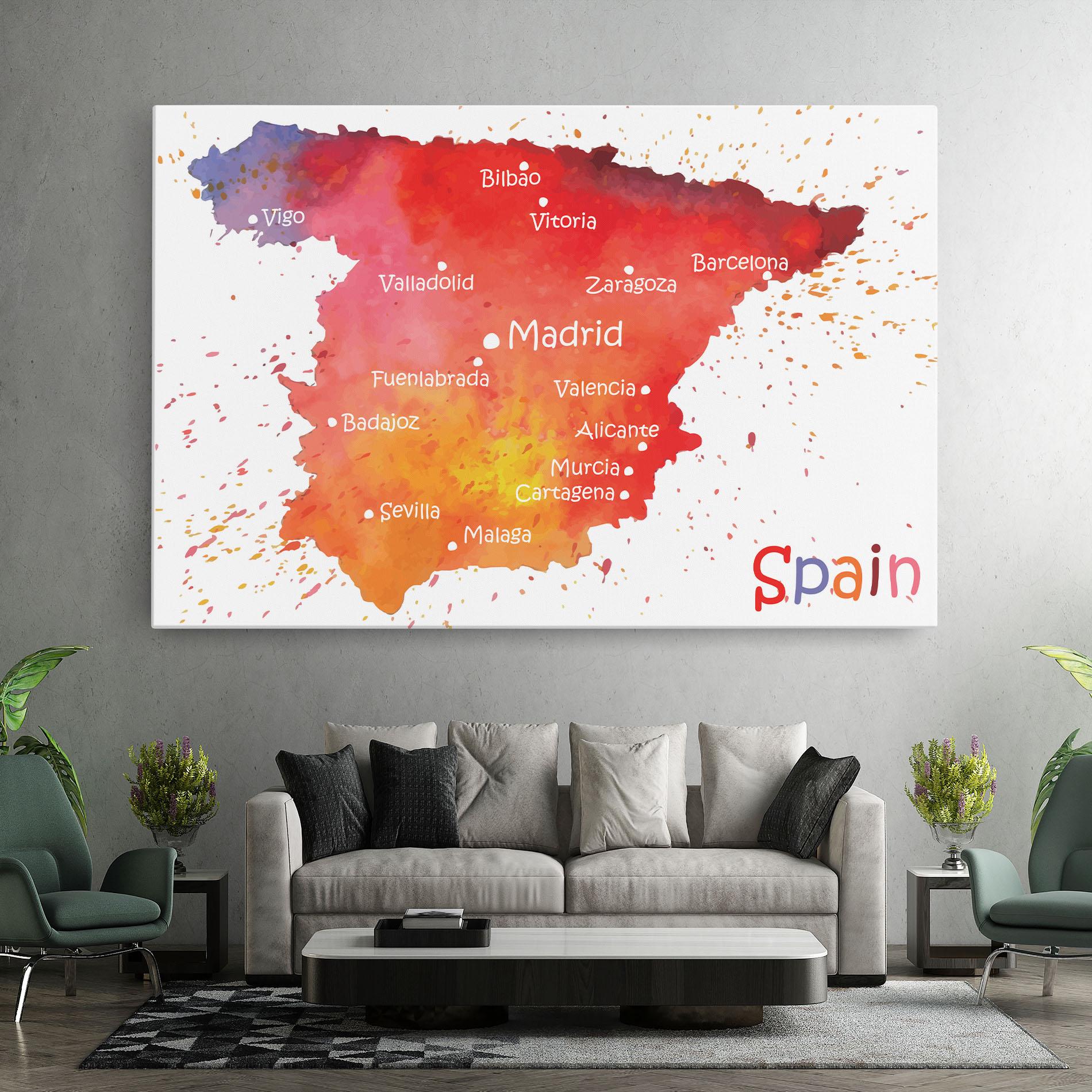 Vászonkép Spain Map mockup 7