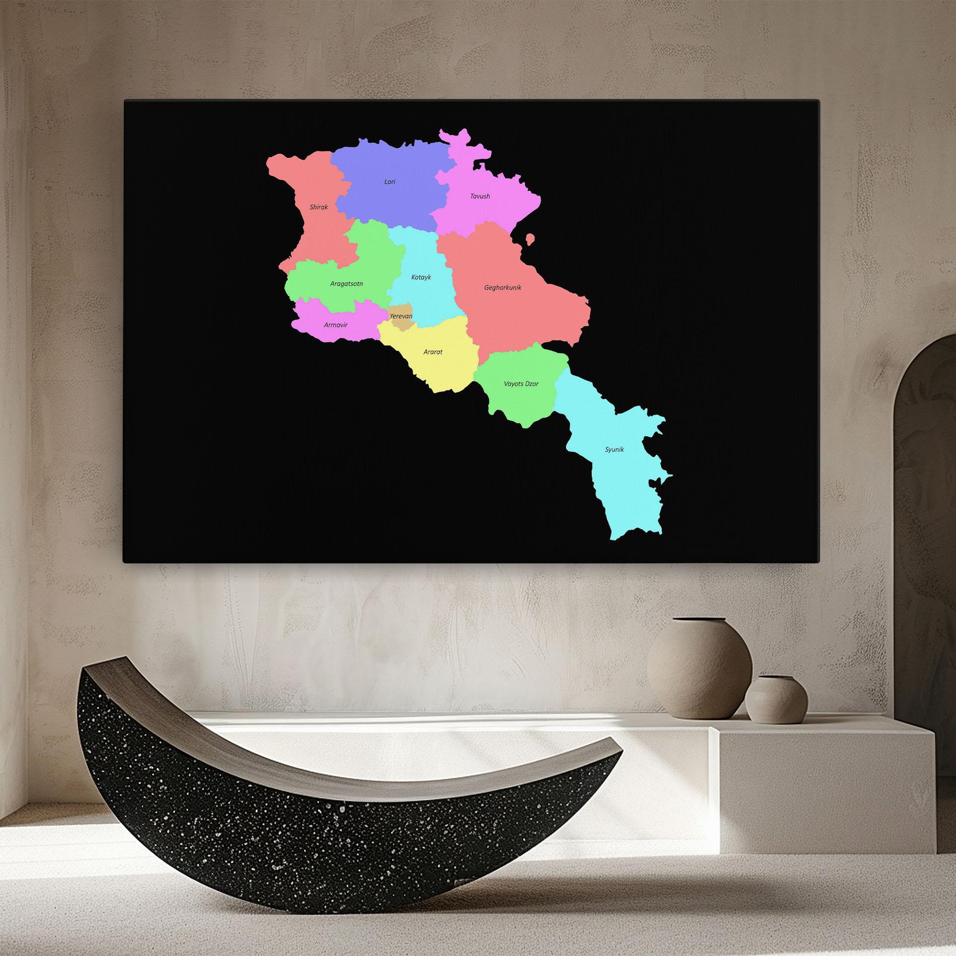 Vászonkép Armenia Map mockup 8
